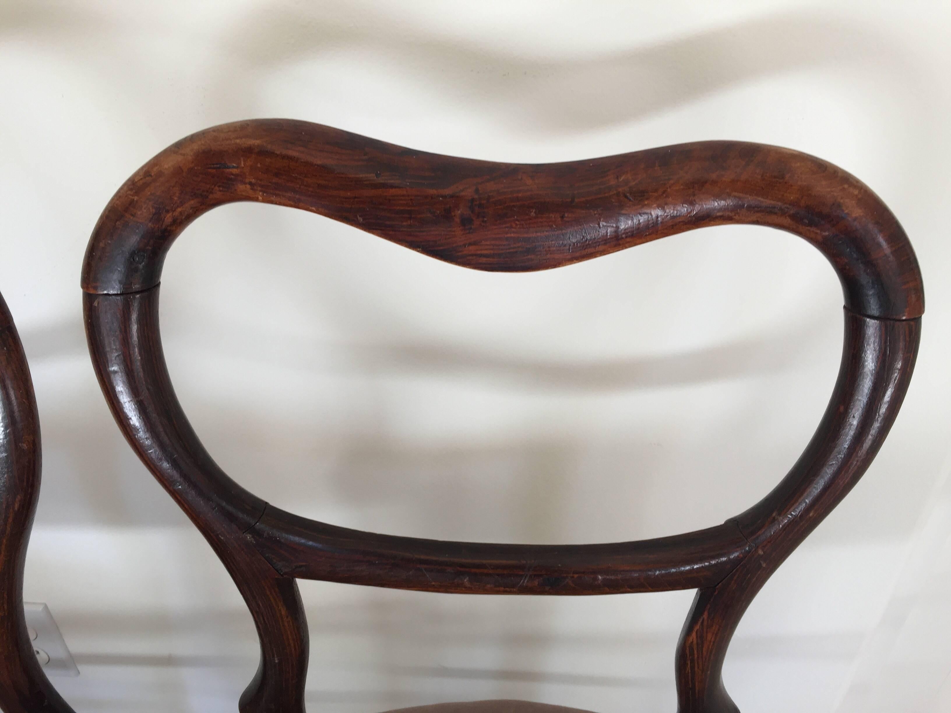 Pair of 19th Century Victorian Walnut Chairs 3