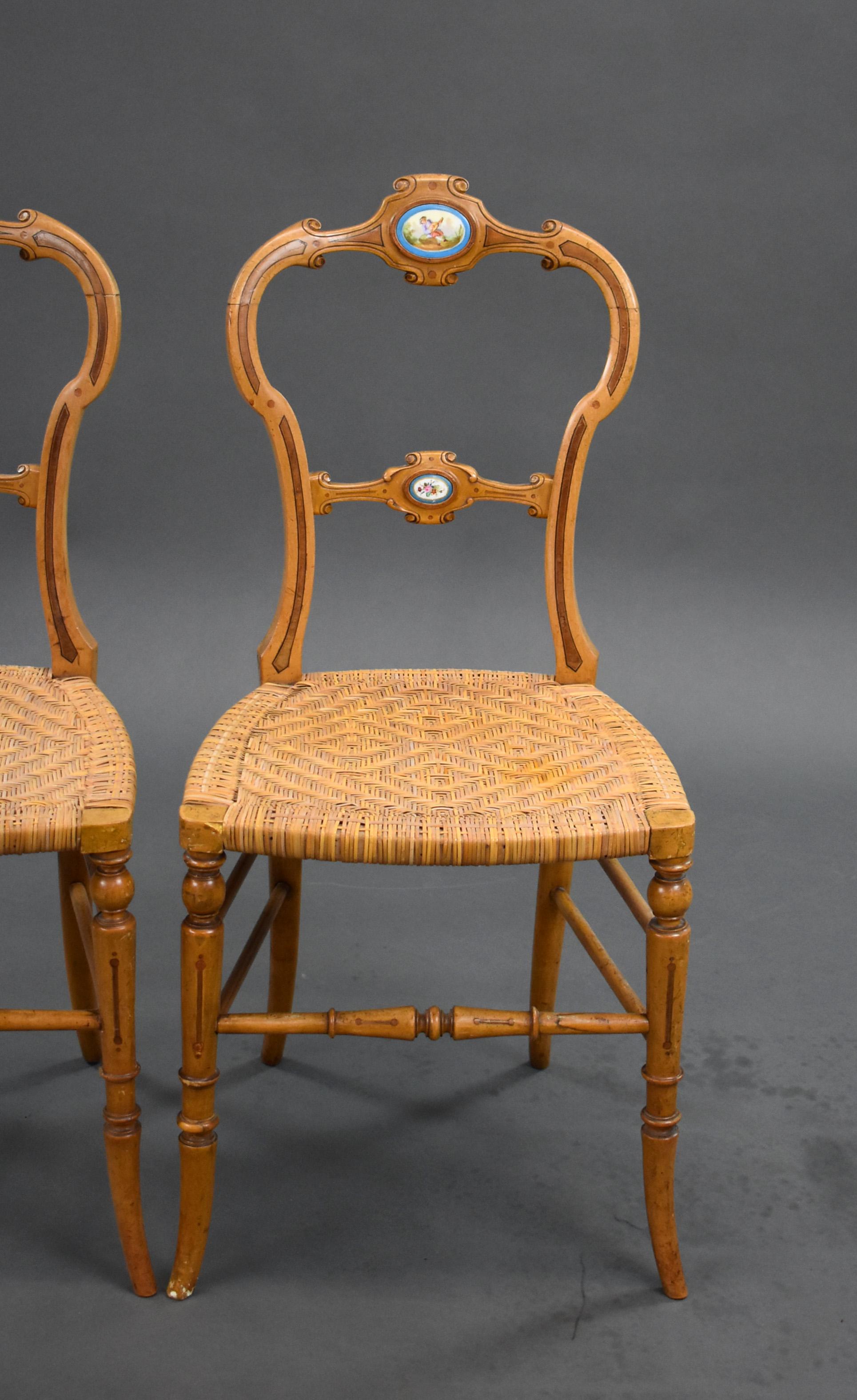Pair of 19th Century Victorian Walnut Salon Chairs 3