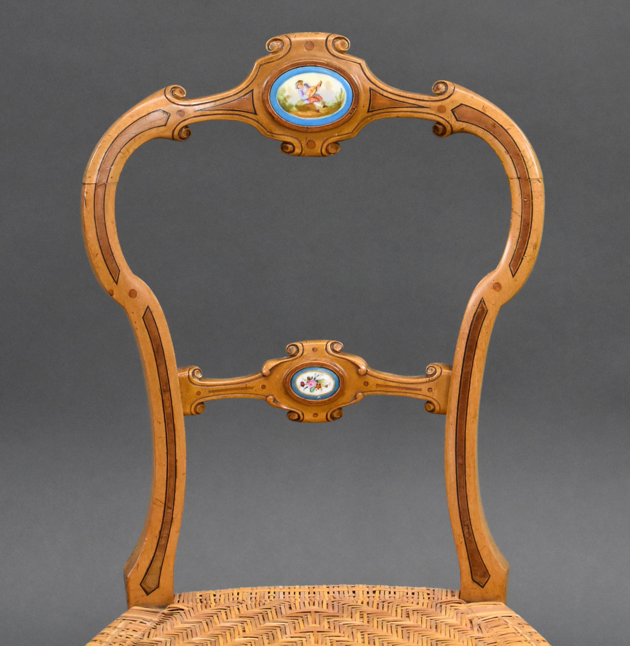 Pair of 19th Century Victorian Walnut Salon Chairs 5