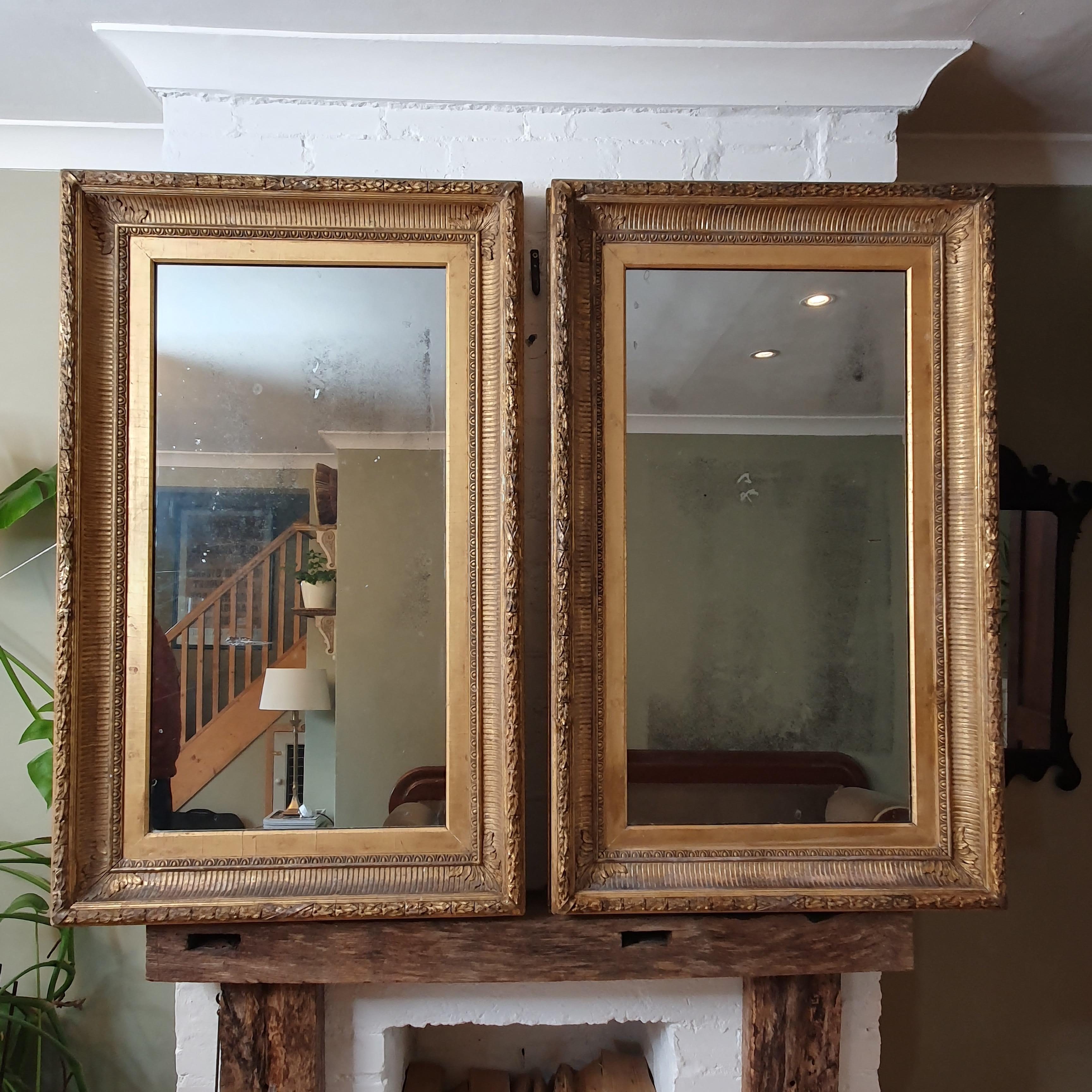 Gilt Pair Of 19th Century Wall Mirrors