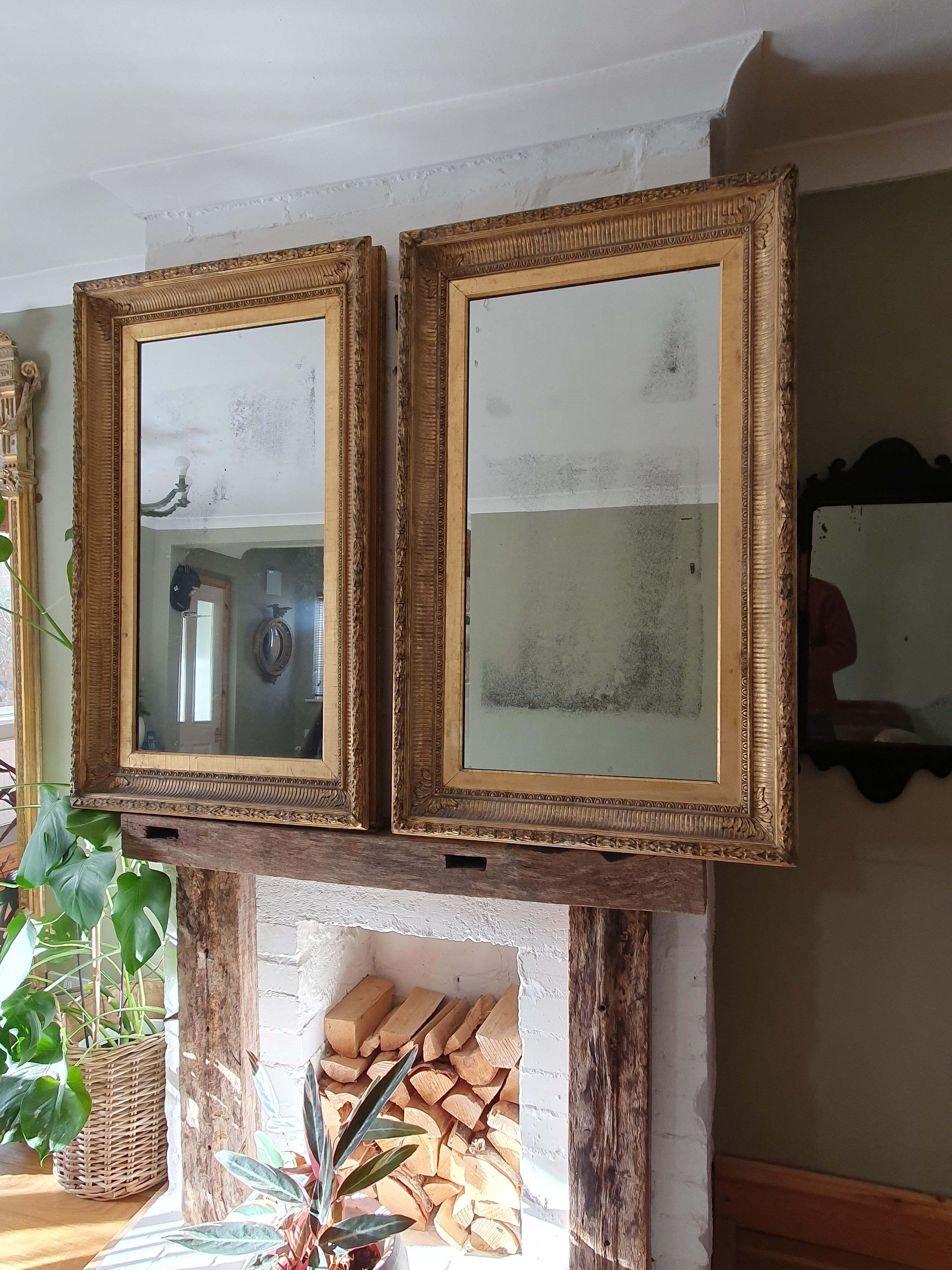 Late 19th Century Pair Of 19th Century Wall Mirrors