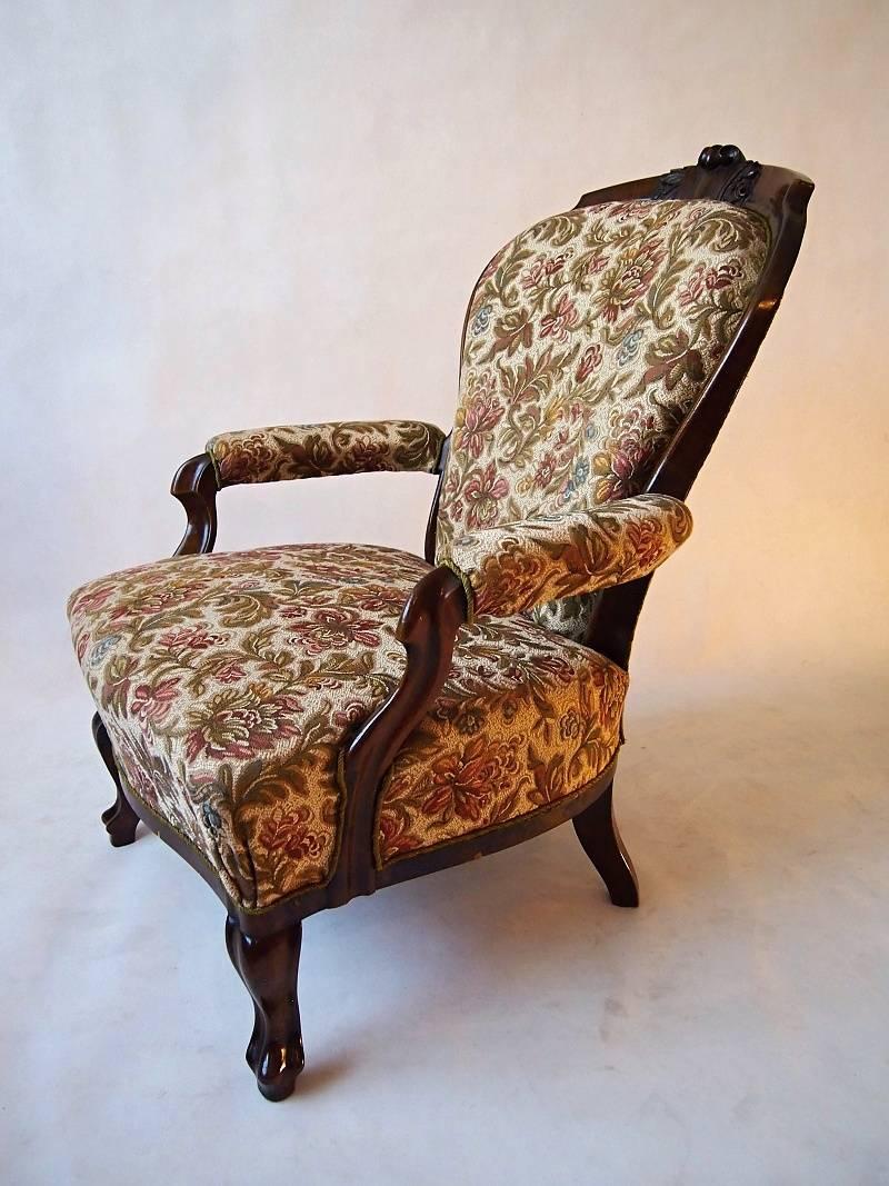 Pair of 19th century armchairs circa 1870, stabile construction.