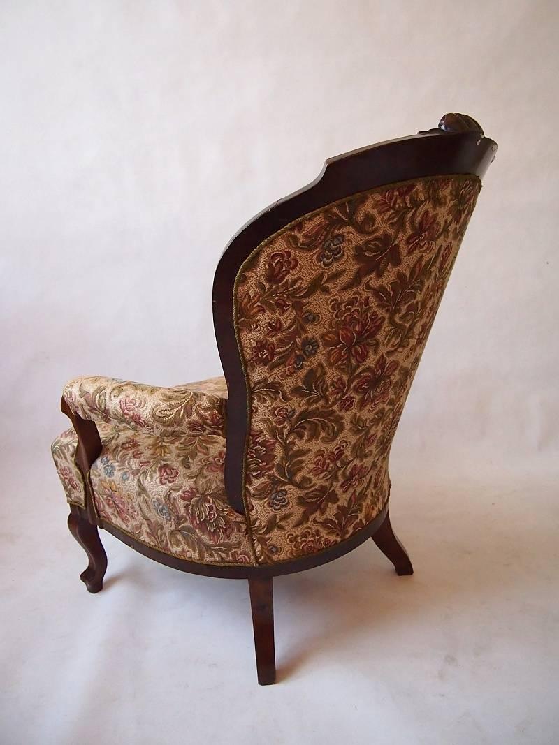 Baroque Revival Pair of 19th Century Walnut Armchairs