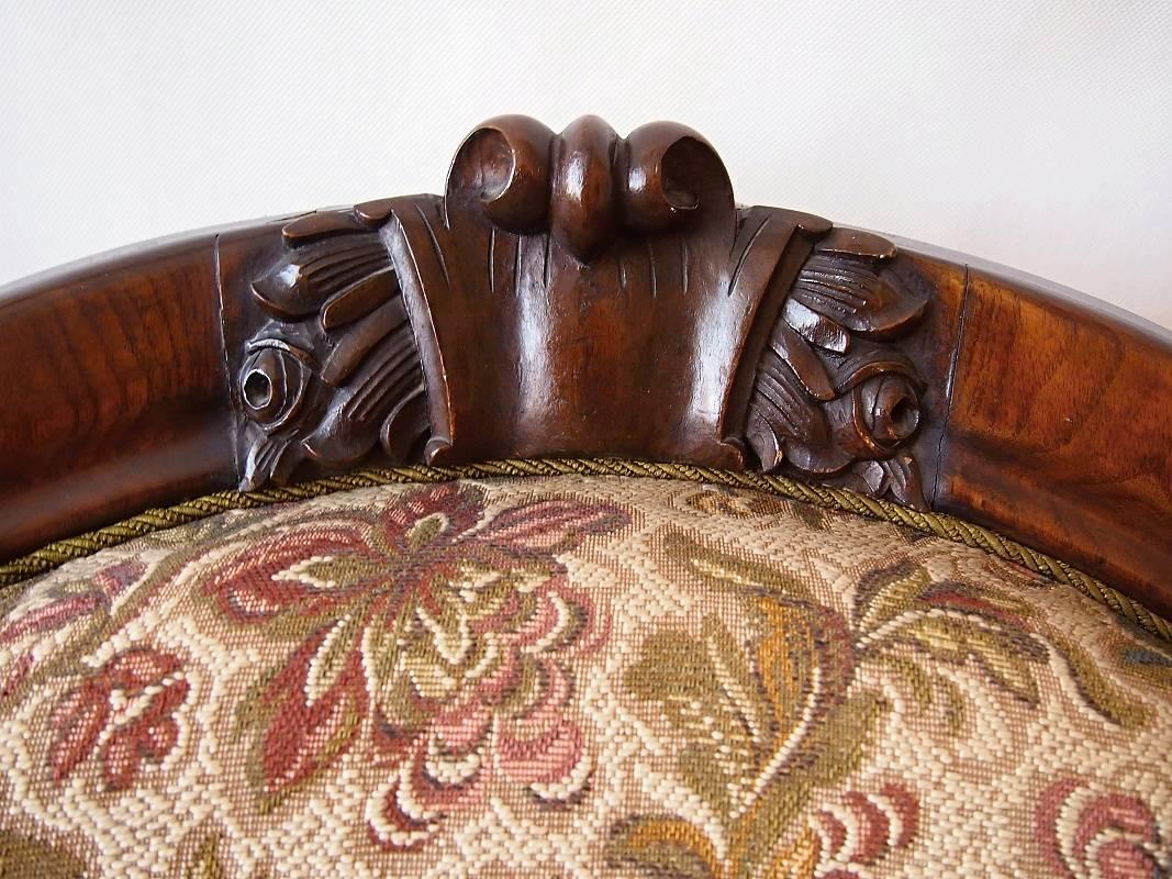 European Pair of 19th Century Walnut Armchairs