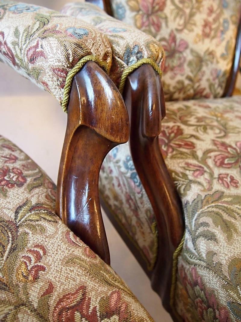 Pair of 19th Century Walnut Armchairs In Good Condition In Lucenec, SK