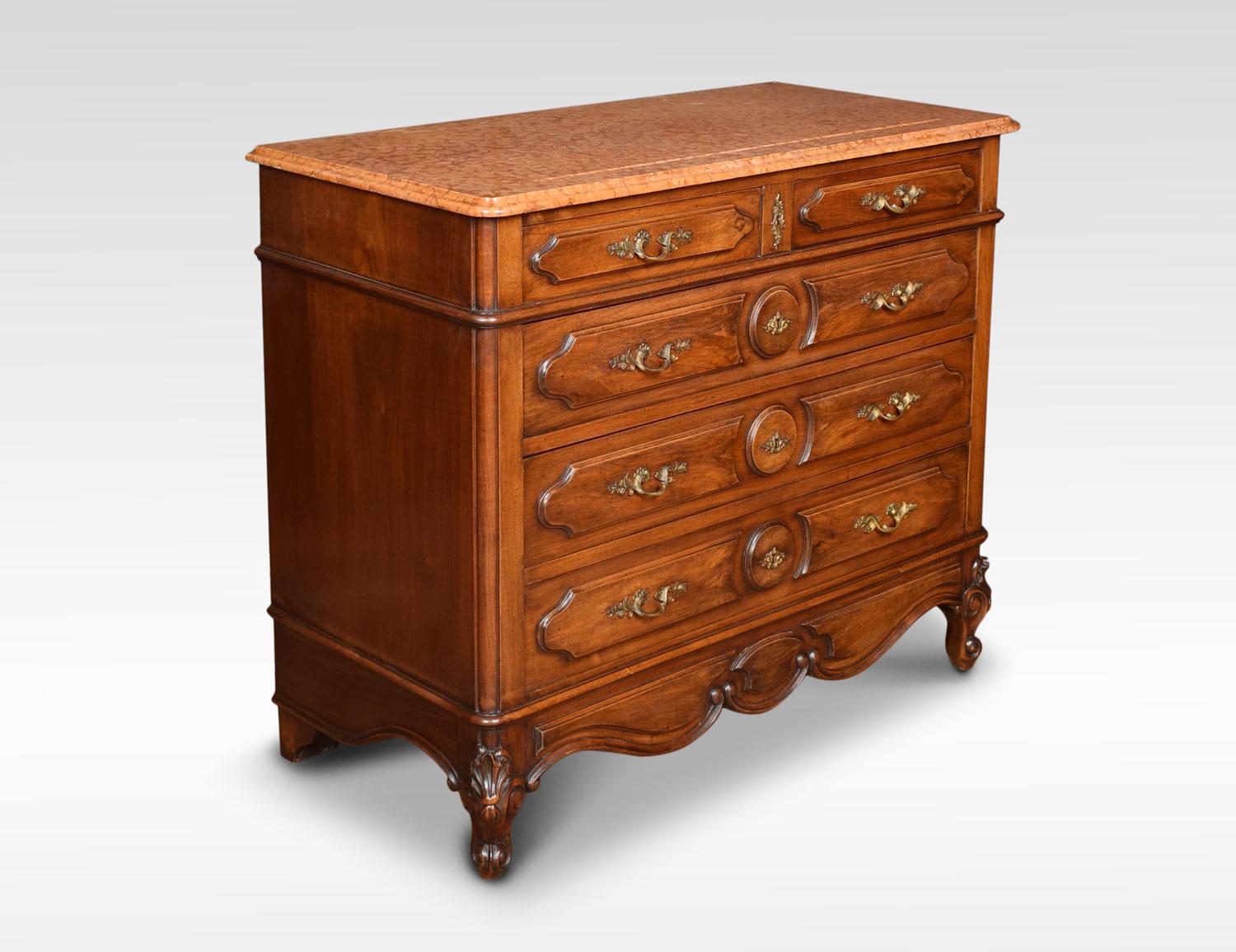 French Pair of 19th Century Walnut Chest of Draws