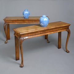 Pair of 19th Century Walnut Console Tables in the George I Manner