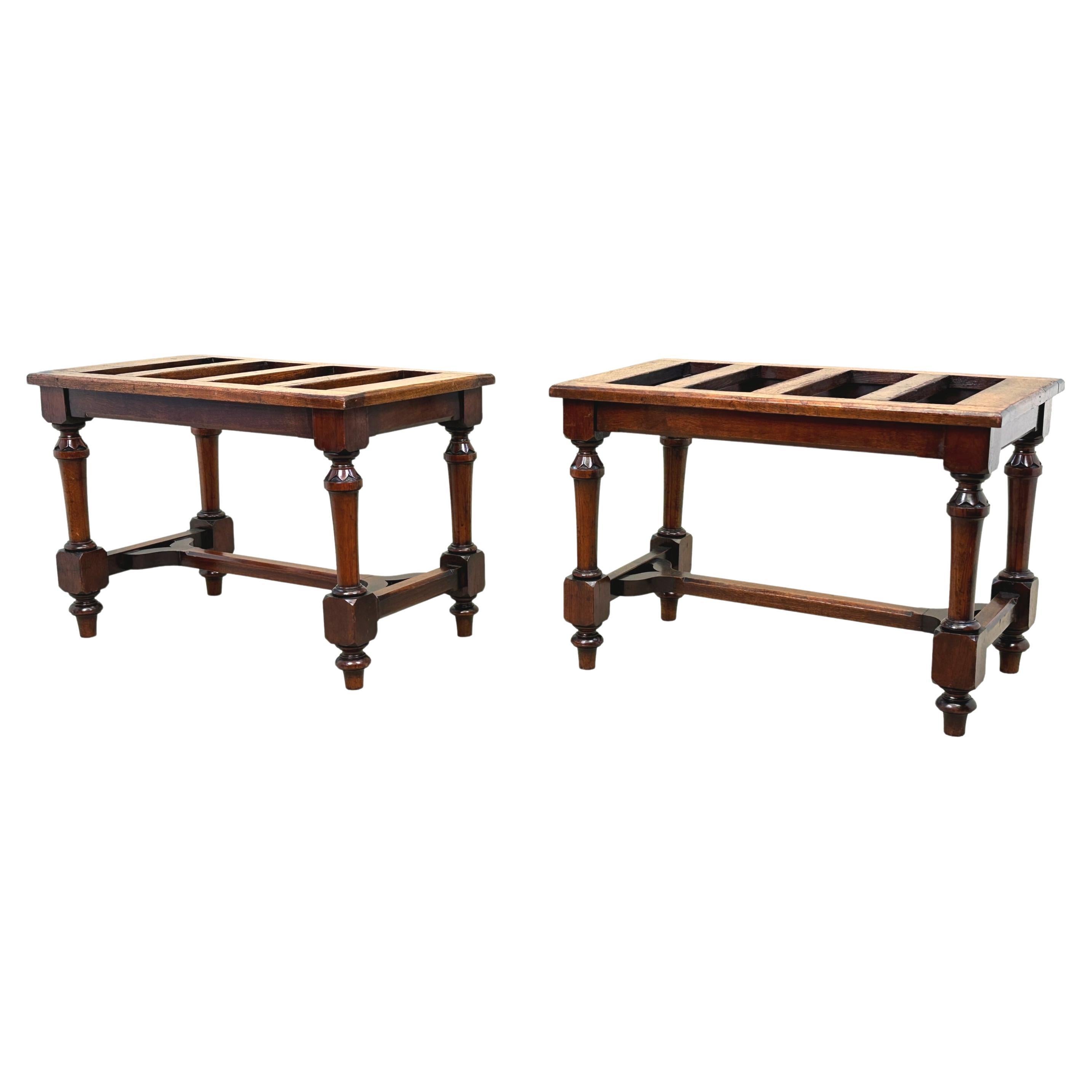 Pair Of 19th Century Walnut Luggage Rack Stands