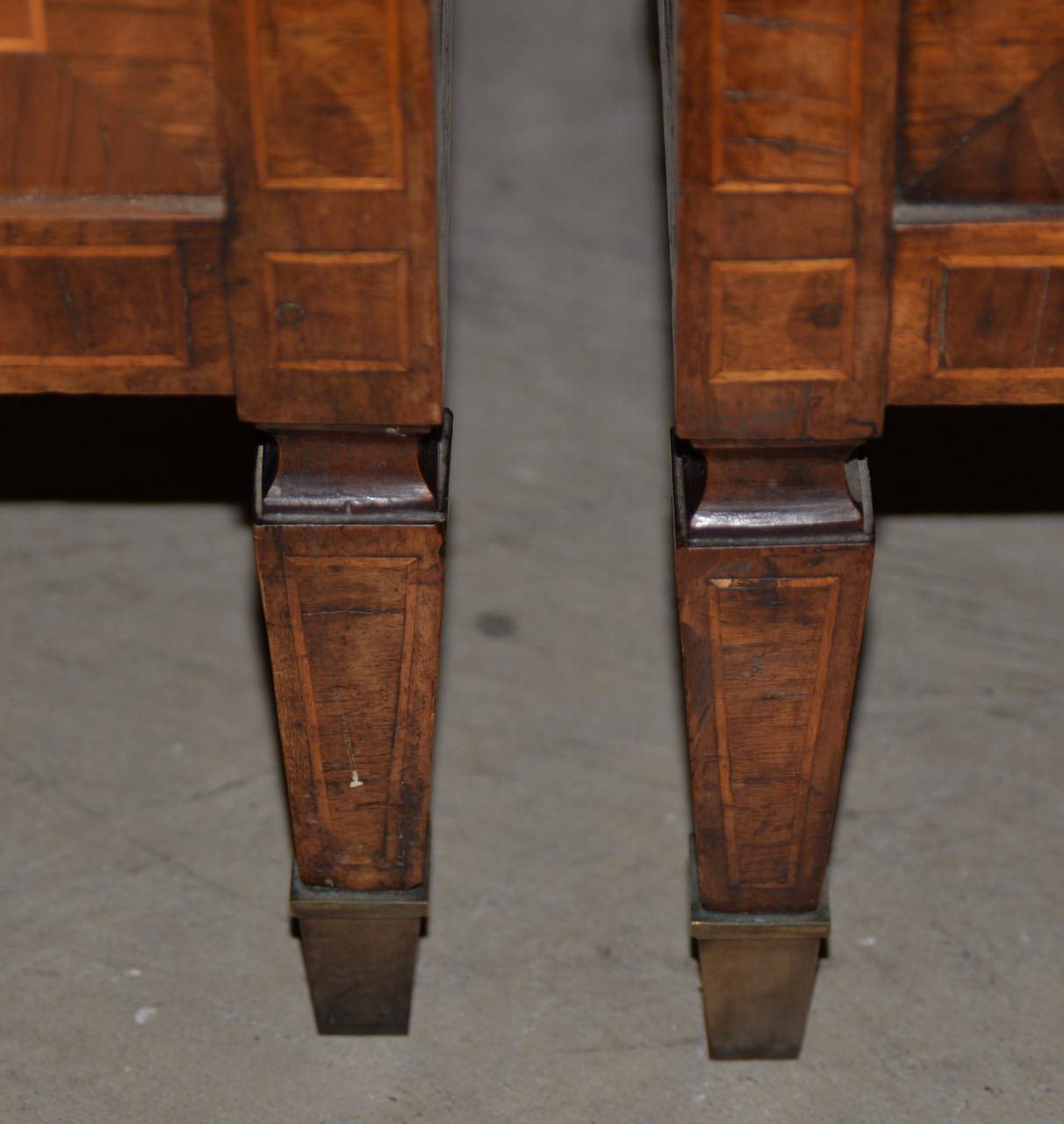 Hand-Crafted Pair of 19th Century Walnut Side Tables with Cabinets