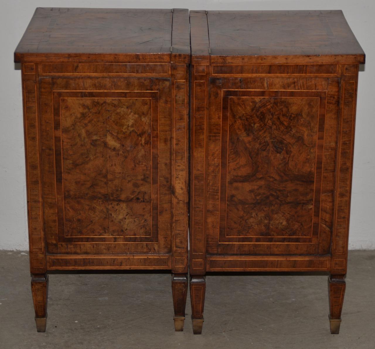 Pair of 19th Century Walnut Side Tables with Cabinets 2