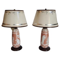 Paire de lampes en bois de tilleul du XIXe siècle