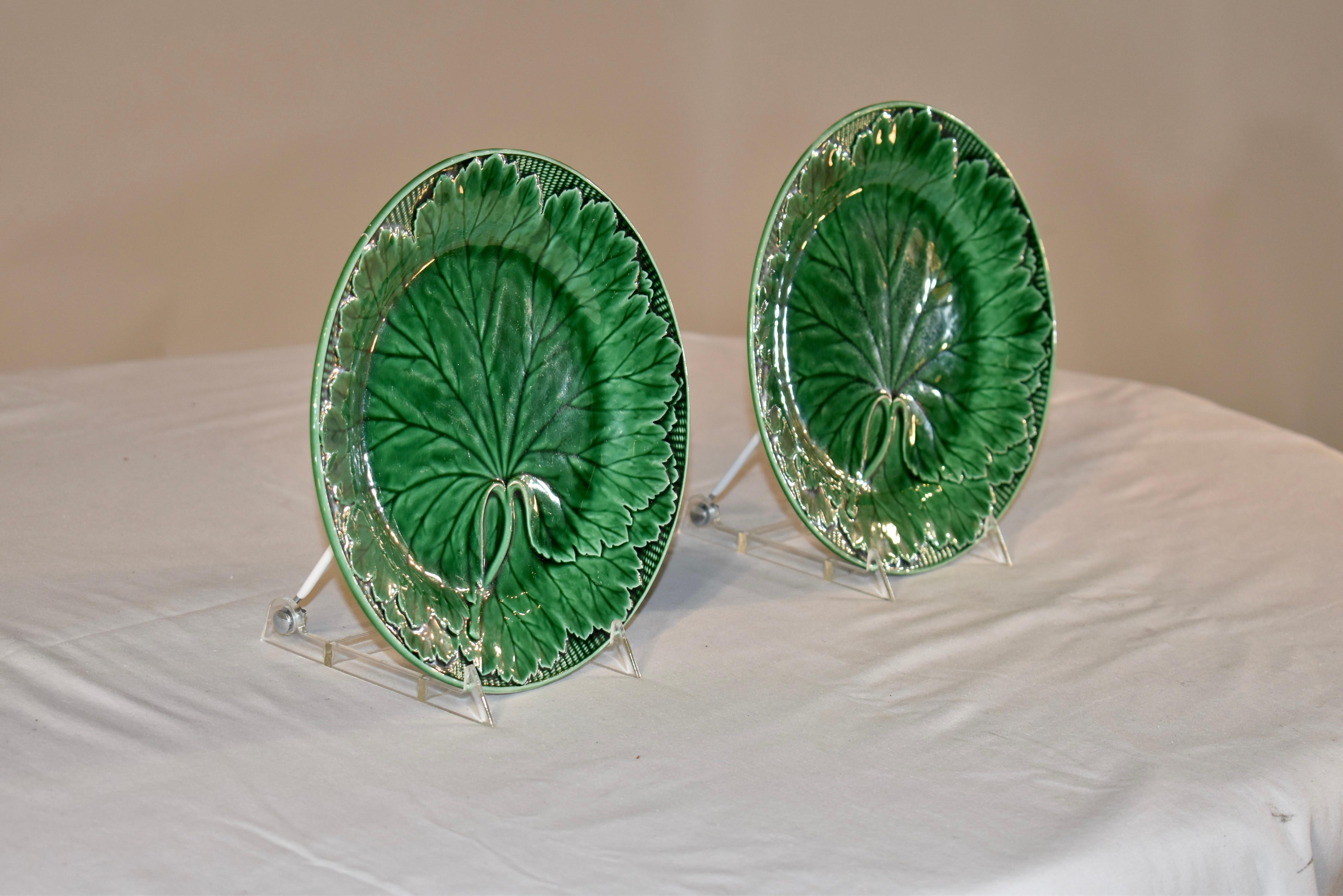 Victorian Pair of 19th Century Wedgwood Majolica Plates