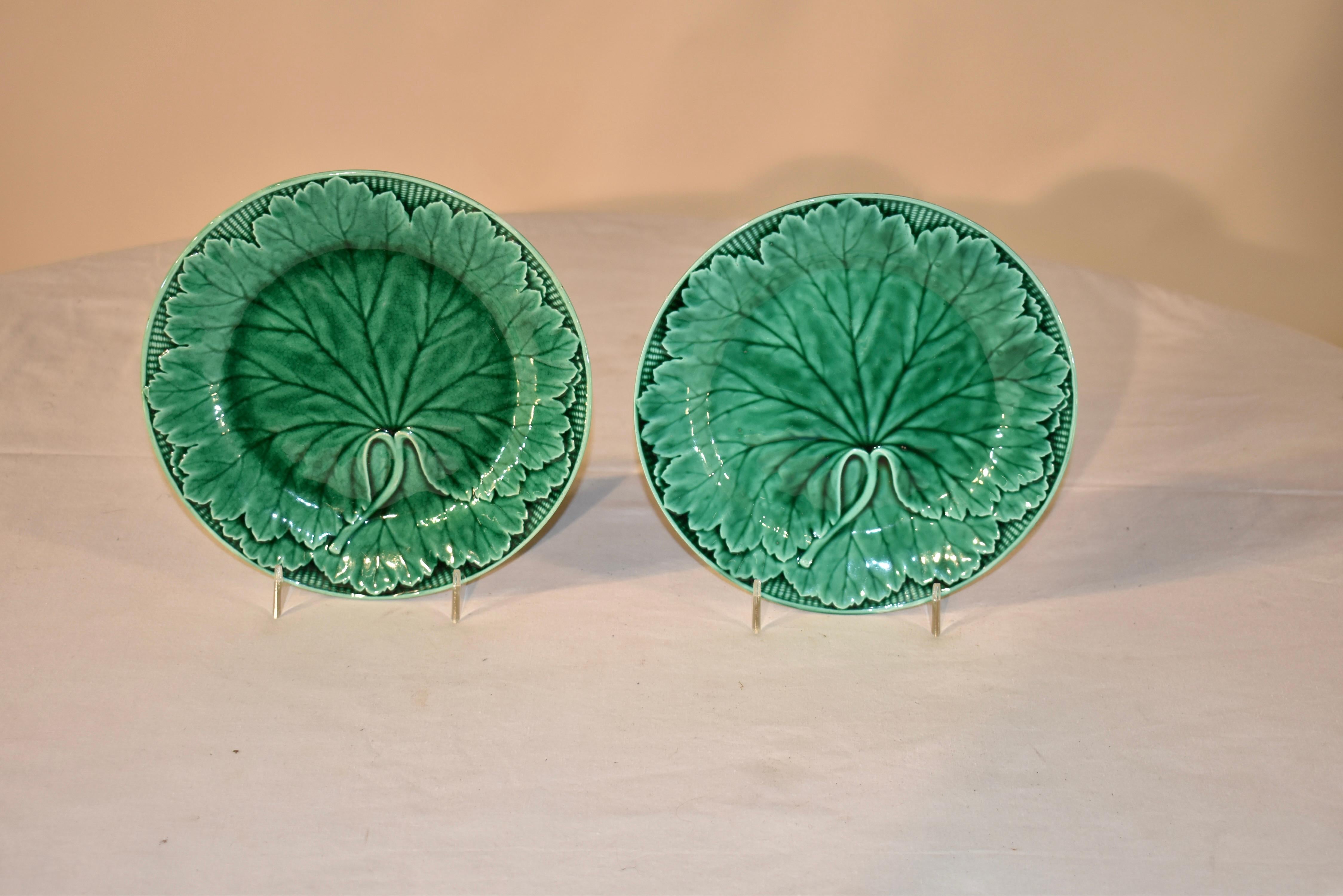 Ceramic Pair of 19th Century Wedgwood Majolica Plates For Sale
