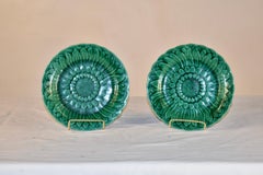 Pair of 19th Century Wedgwood Majolica Sunflower Plates