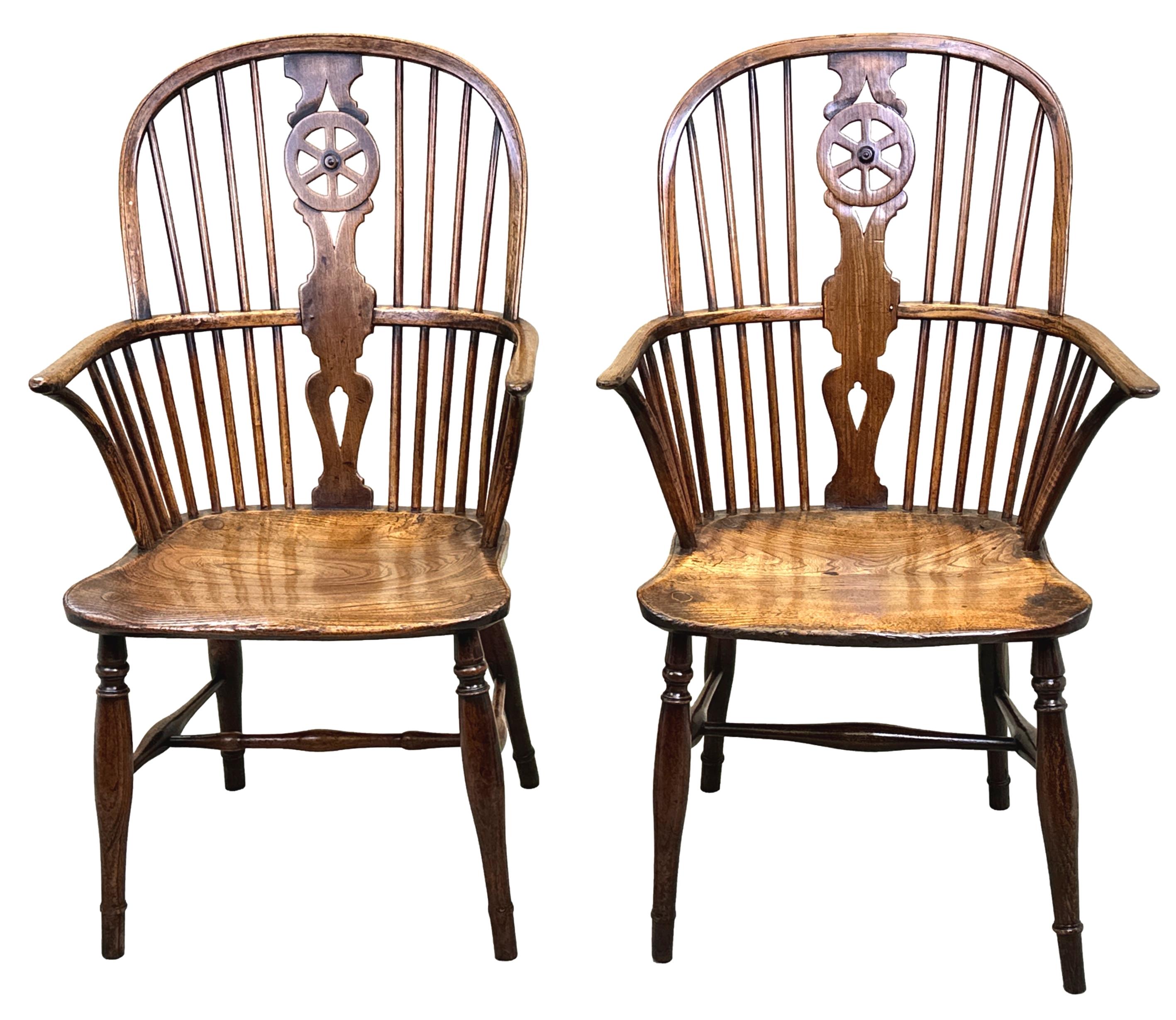 Pair Of 19th Century Wheelback Windsor Armchairs 6