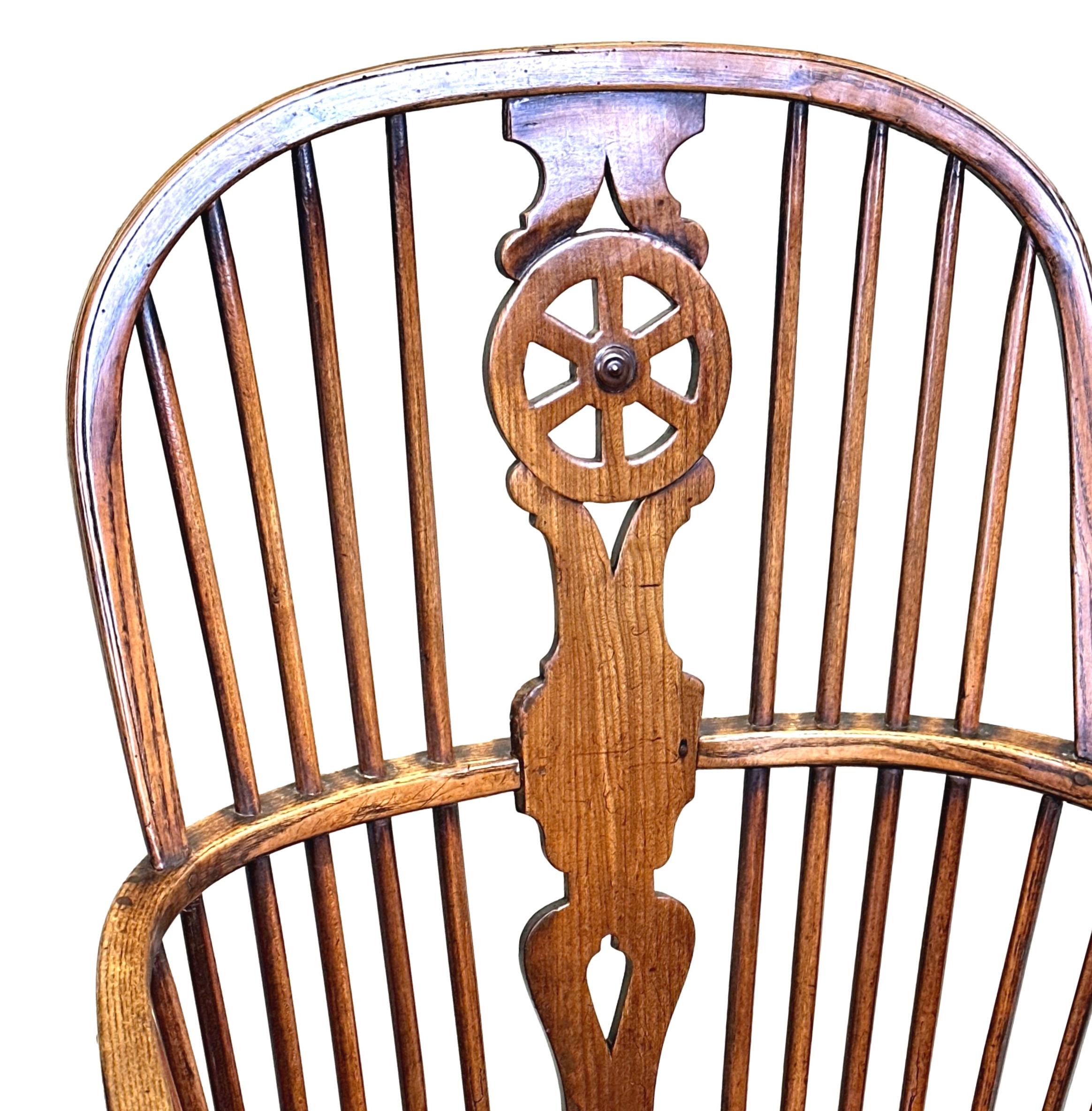 Ash Pair Of 19th Century Wheelback Windsor Armchairs
