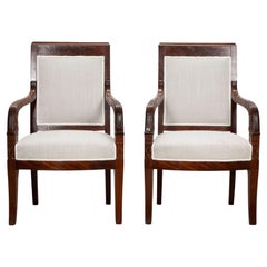 Pair of 19th Century White Upholstered Chairs
