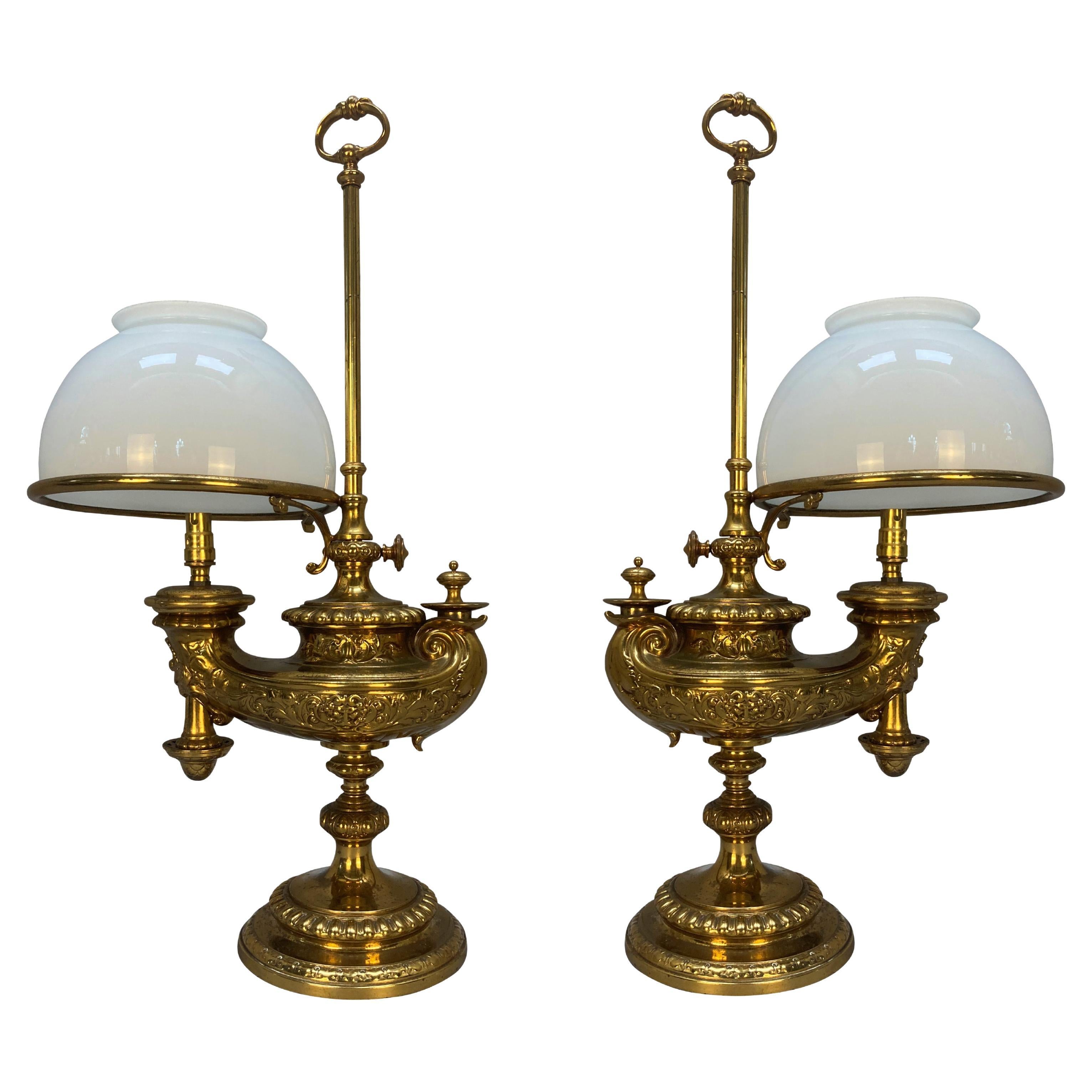 Coppia di lampade da scrivania Wild & Wessel del XIX secolo