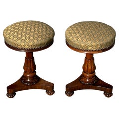 Pair of 19th Century William IV Period Rosewood Piano Stools