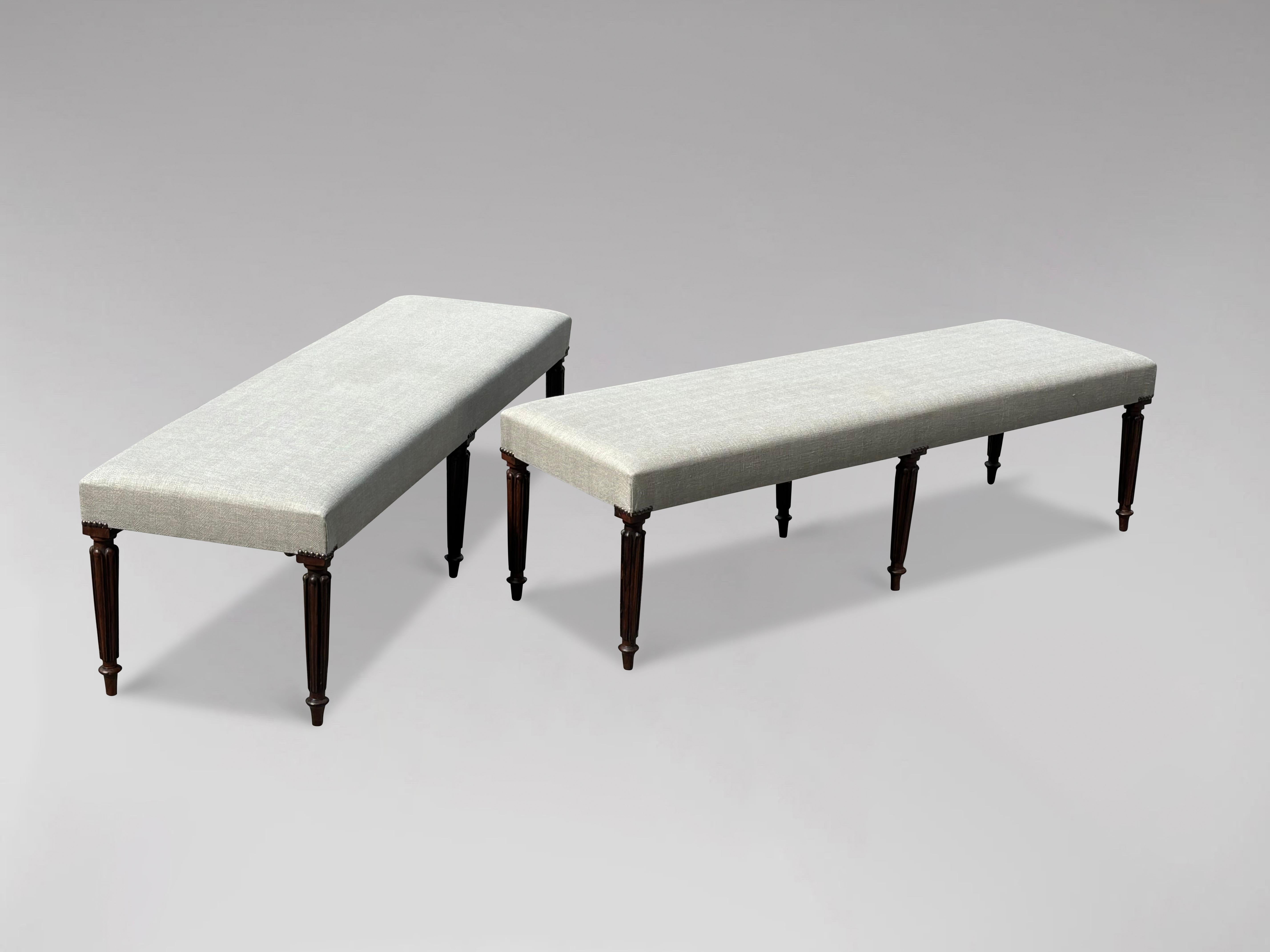 British Pair of 19th Century William IV Upholstered Window Seats