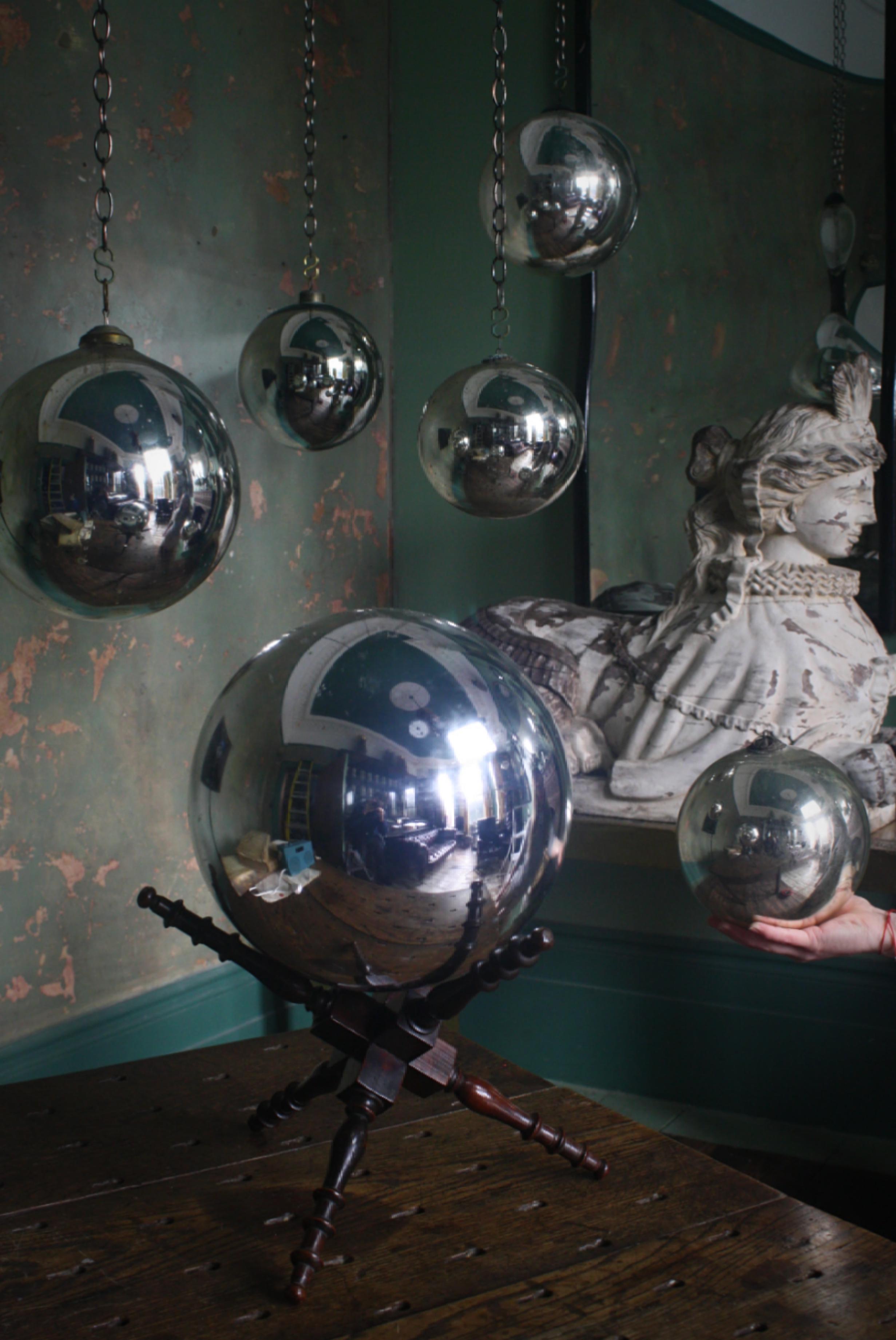 Pair of 19th Century Witches Balls 2