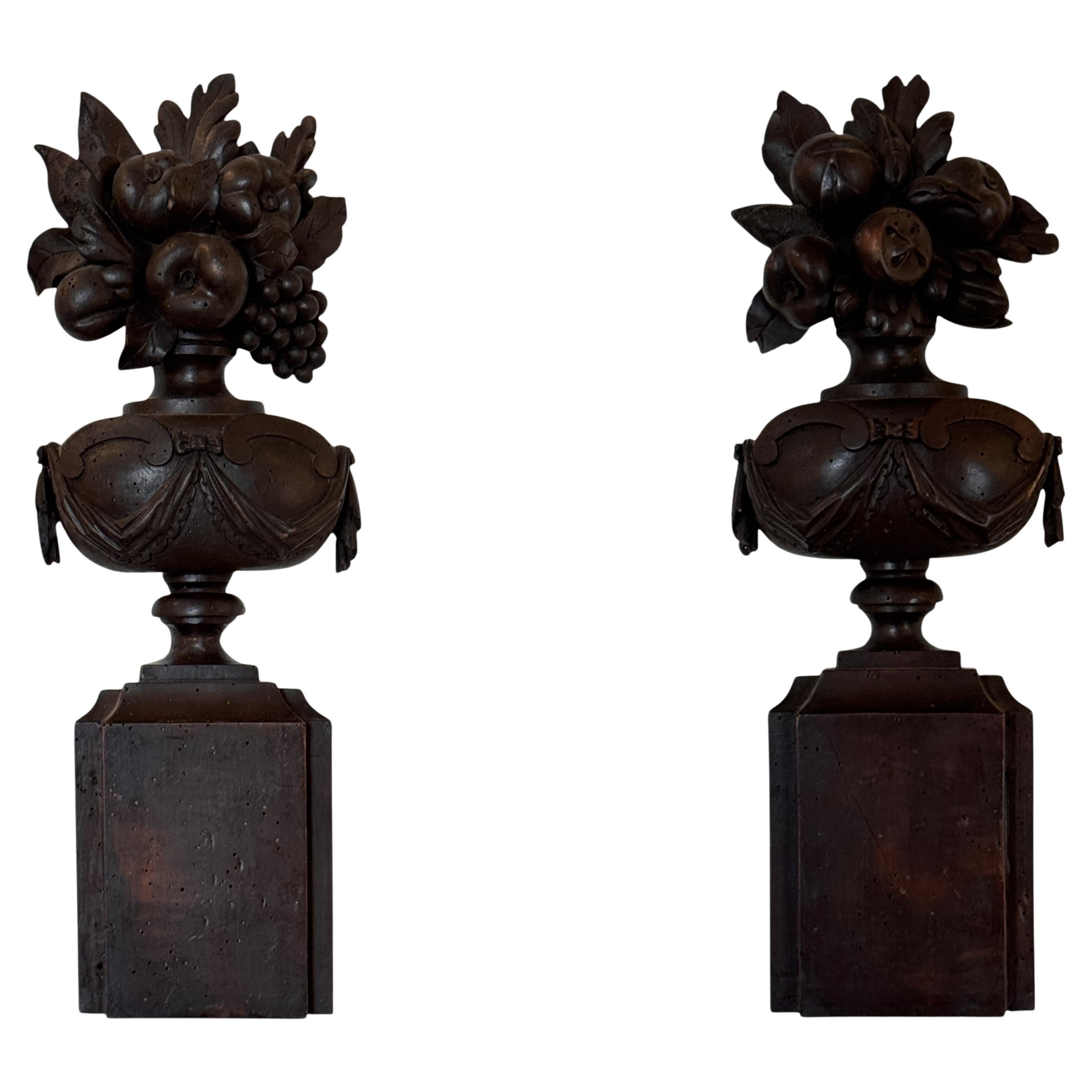 Pair of 19th Century Wood Carvings