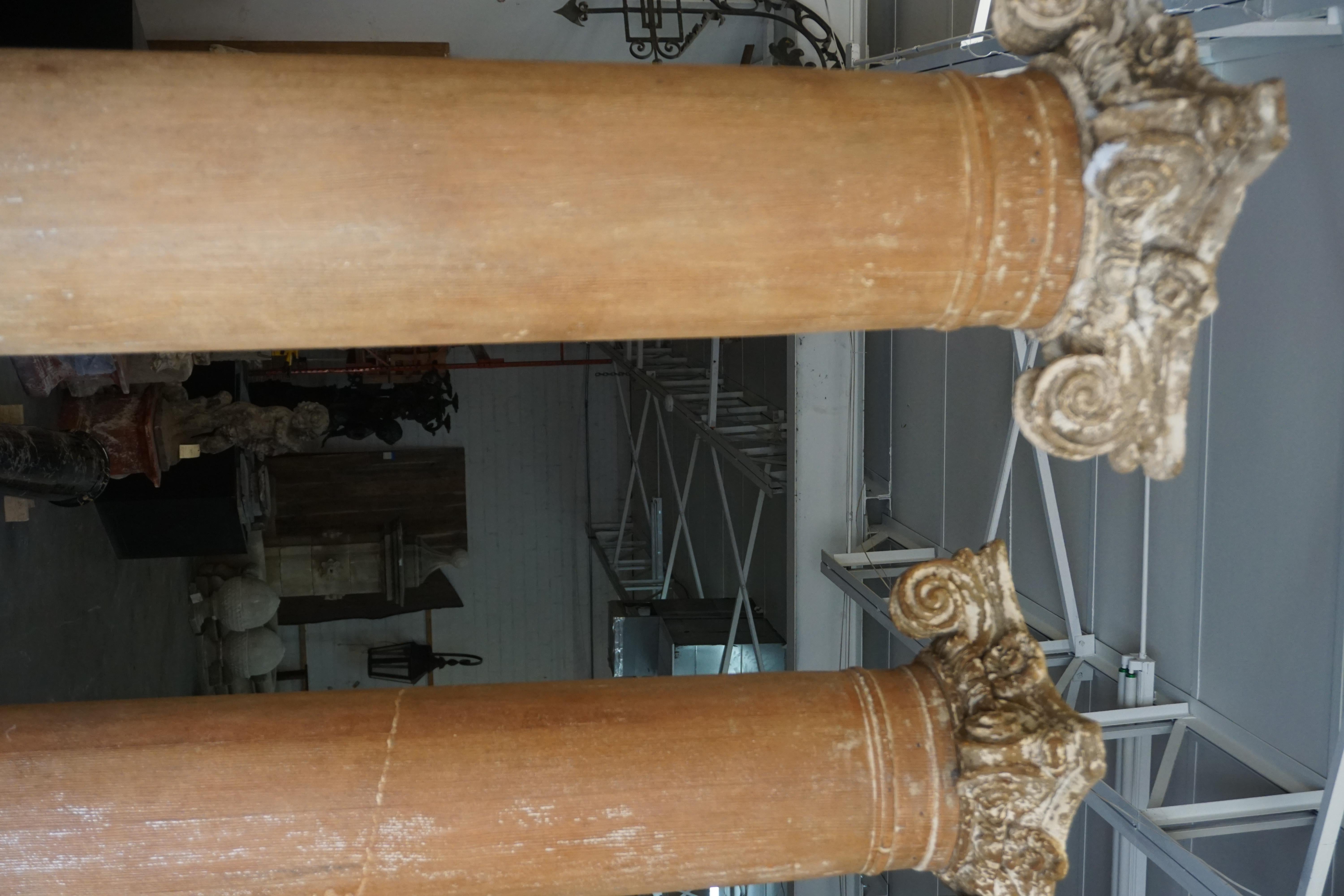 Mid-19th Century Pair of 19th Century Wood Columns