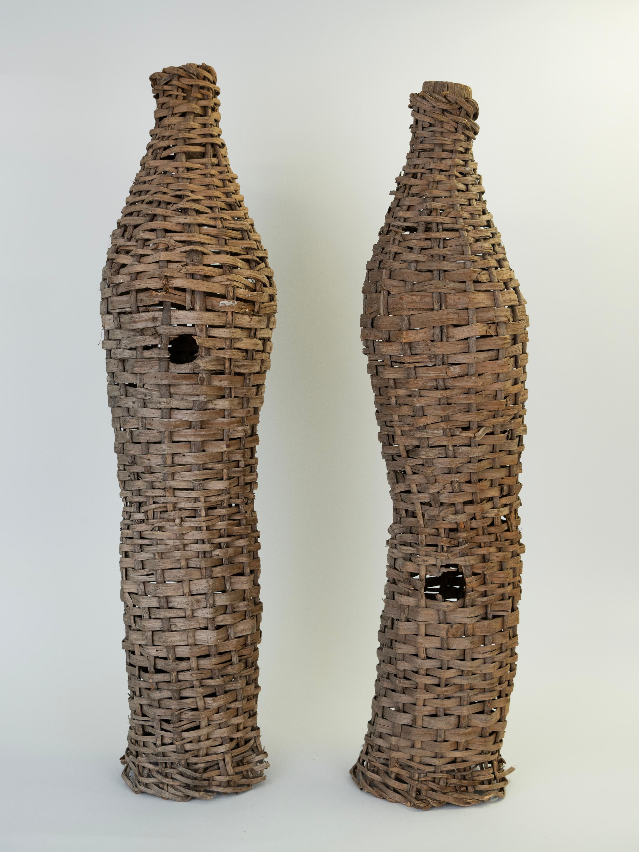 Paire de pièges à poissons en bois tressé du 19ème siècle provenant de France Bon état - En vente à Wainscott, NY