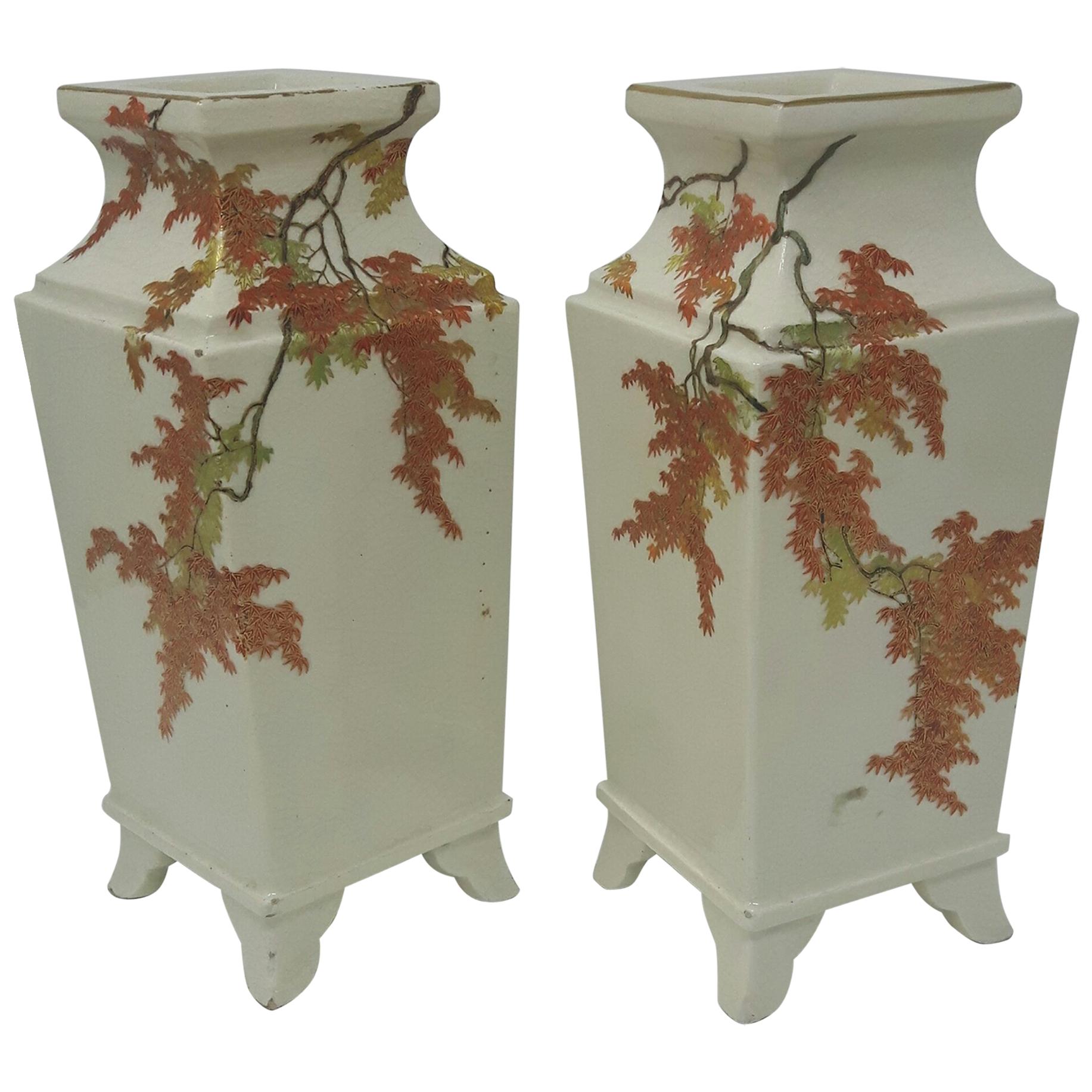 Pair of 19th Century Yabu Meizan Vases