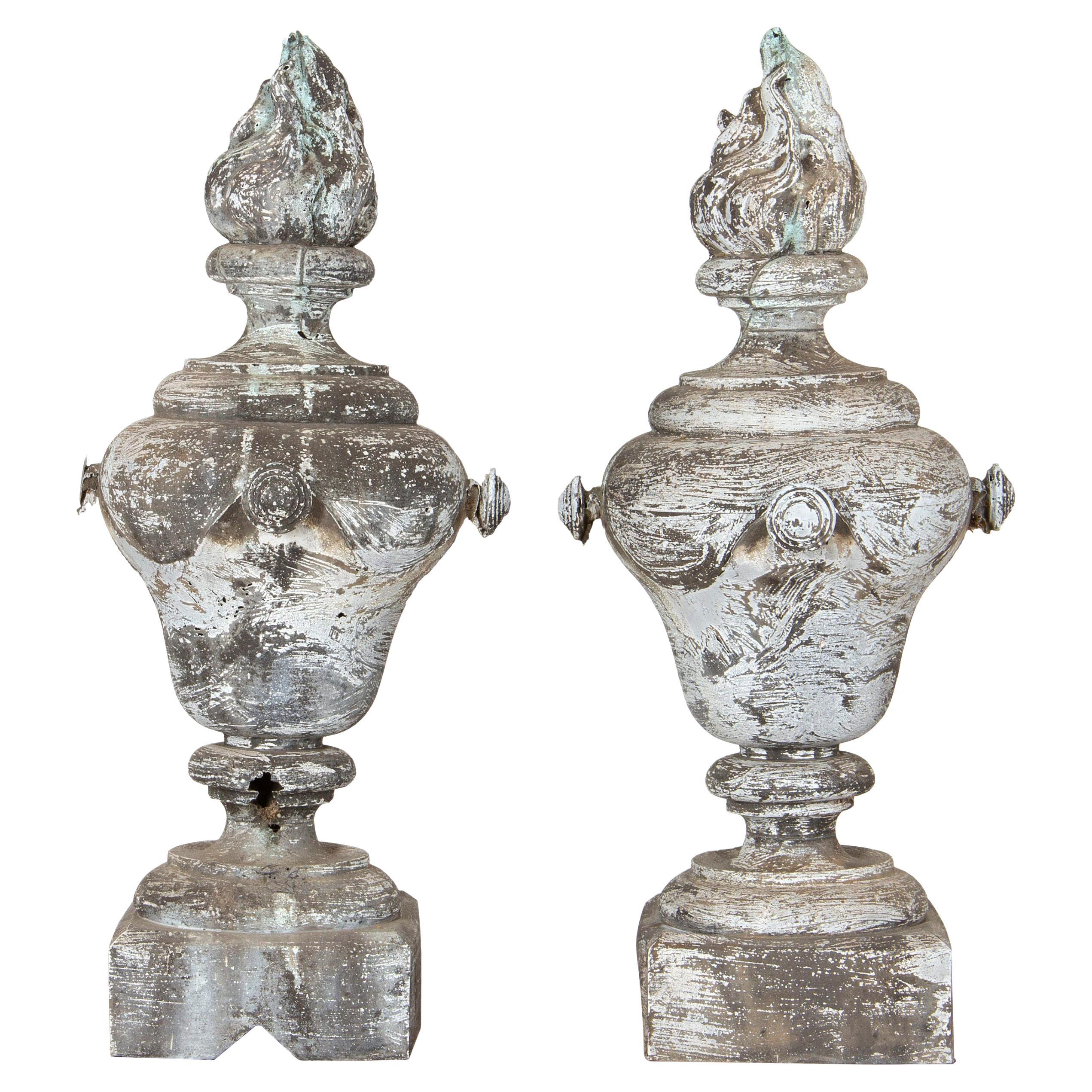 Pair of 19th Century Zinc Finials