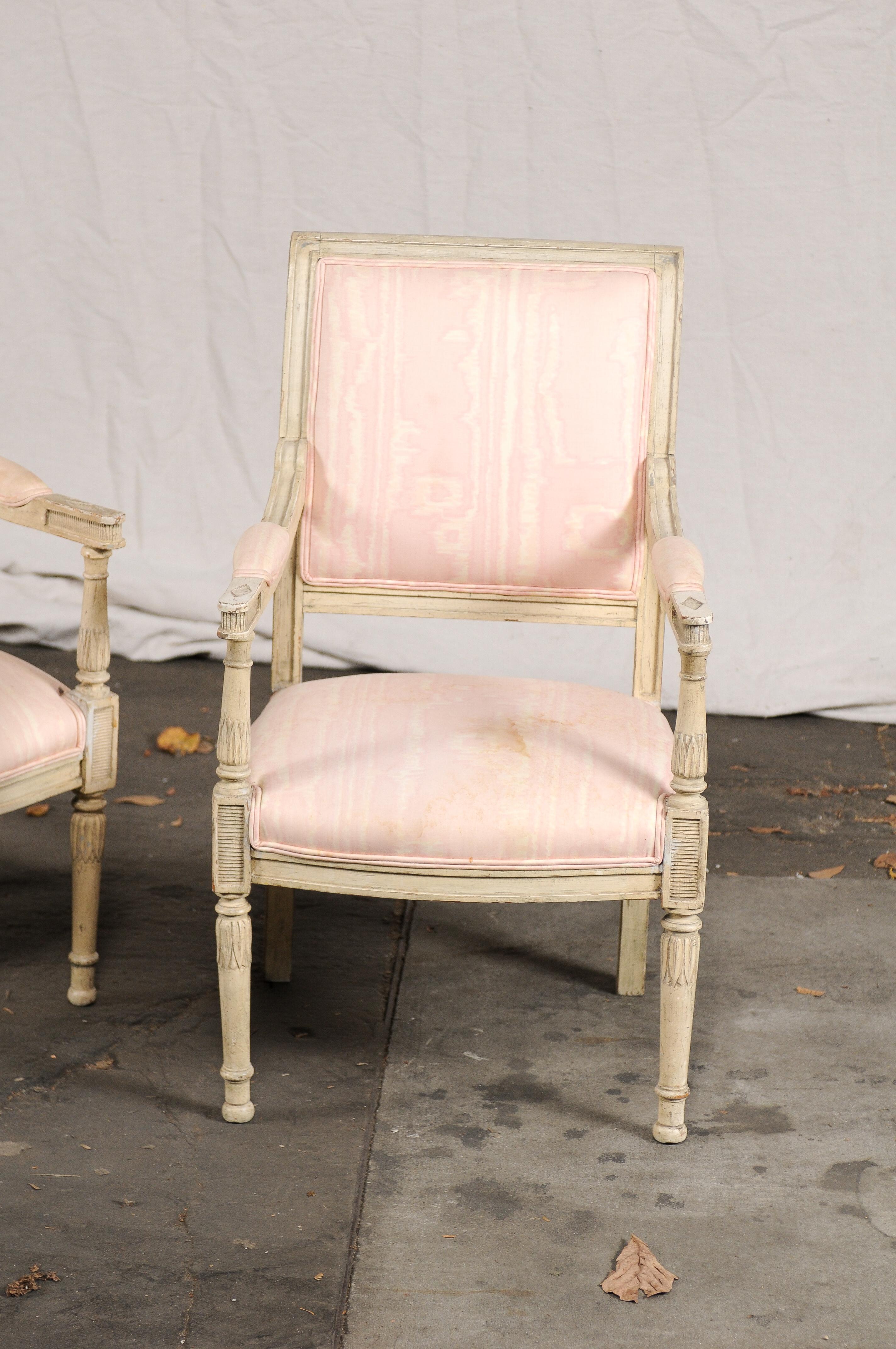 Pair of 19th-Early 20th Century French Child's Chairs, Painted Directoire Style 6