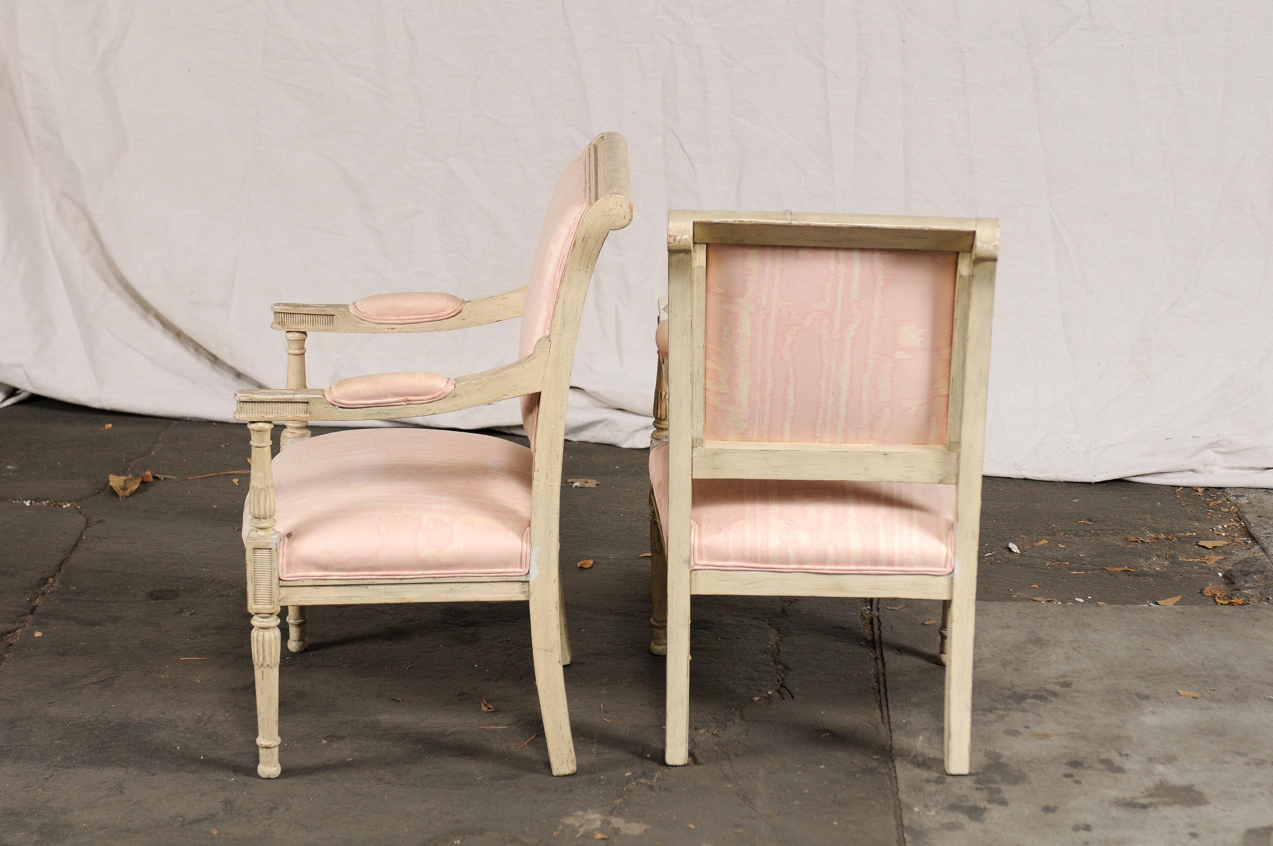 Pair of 19th-Early 20th Century French Child's Chairs, Painted Directoire Style 3