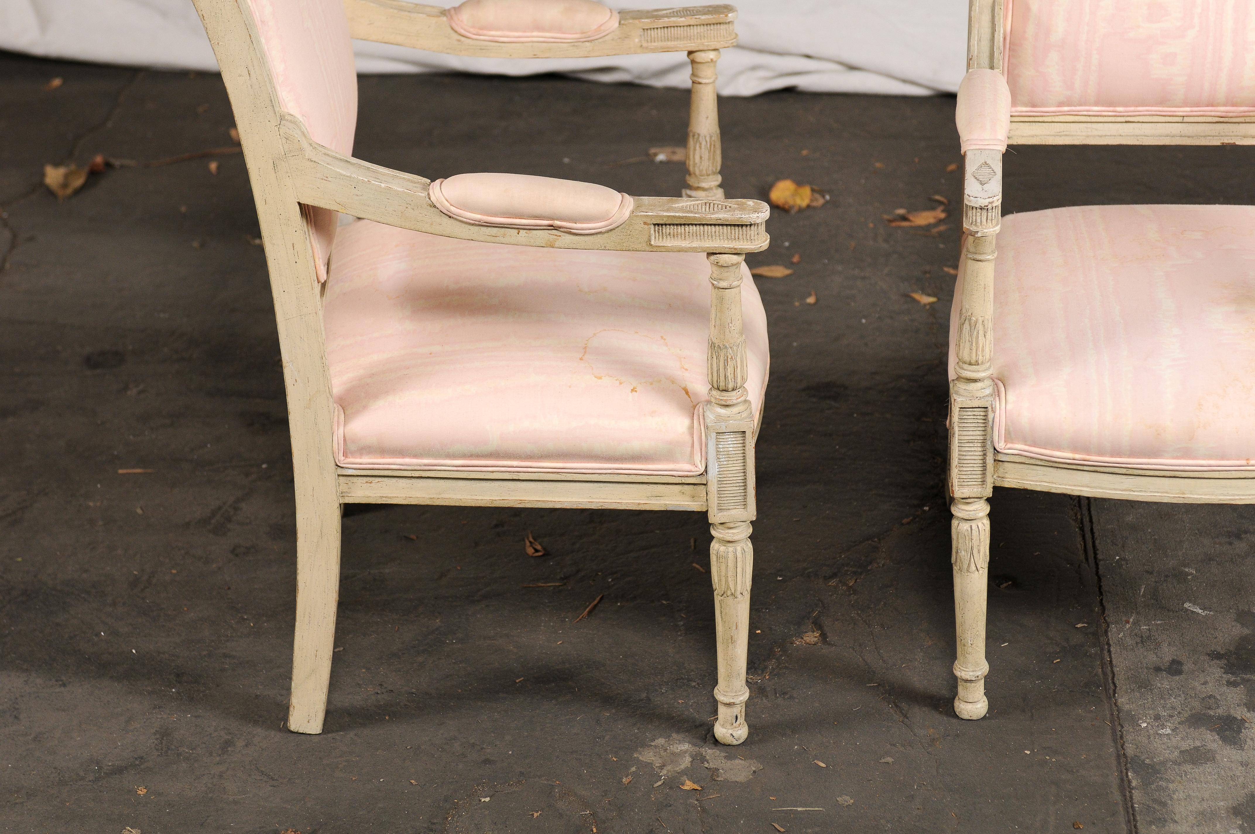 Pair of 19th-Early 20th Century French Child's Chairs, Painted Directoire Style 4
