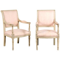 Pair of 19th-Early 20th Century French Child's Chairs, Painted Directoire Style