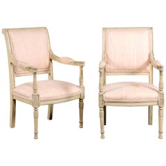 Pair of 19th-Early 20th Century French Child
s Chairs, Painted Directoire Style