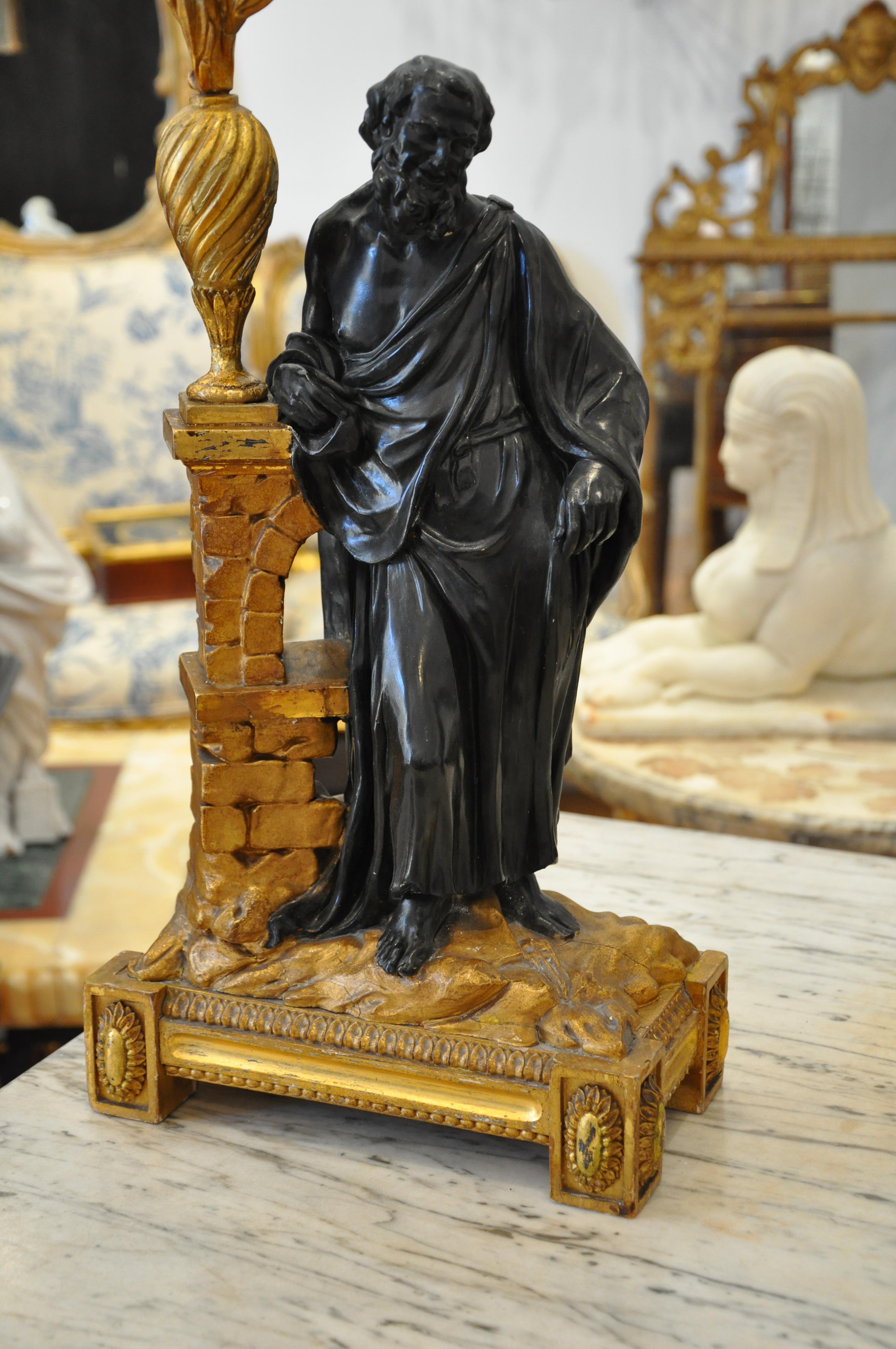 Ein Paar irische Giltwood-Kronleuchter mit Sokrates und Platon, frühes 19. Jh. im Angebot 2