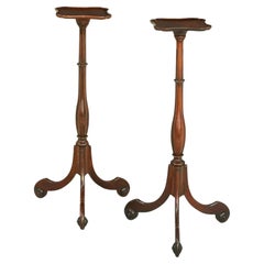 Pair of 19th English Chippendale Mahogany Torchière Stands