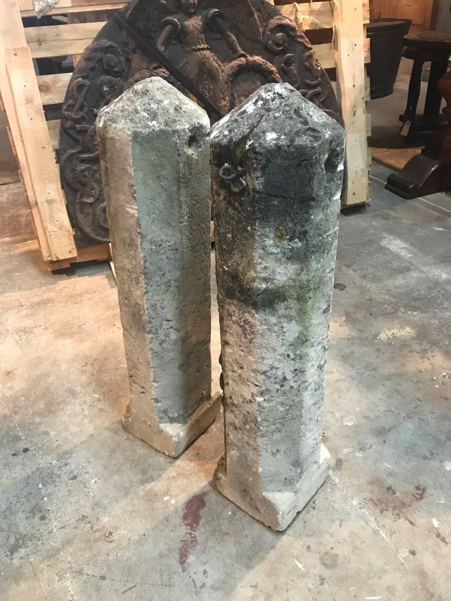 Pair of 19th French Stone Markers, Obelisks 1