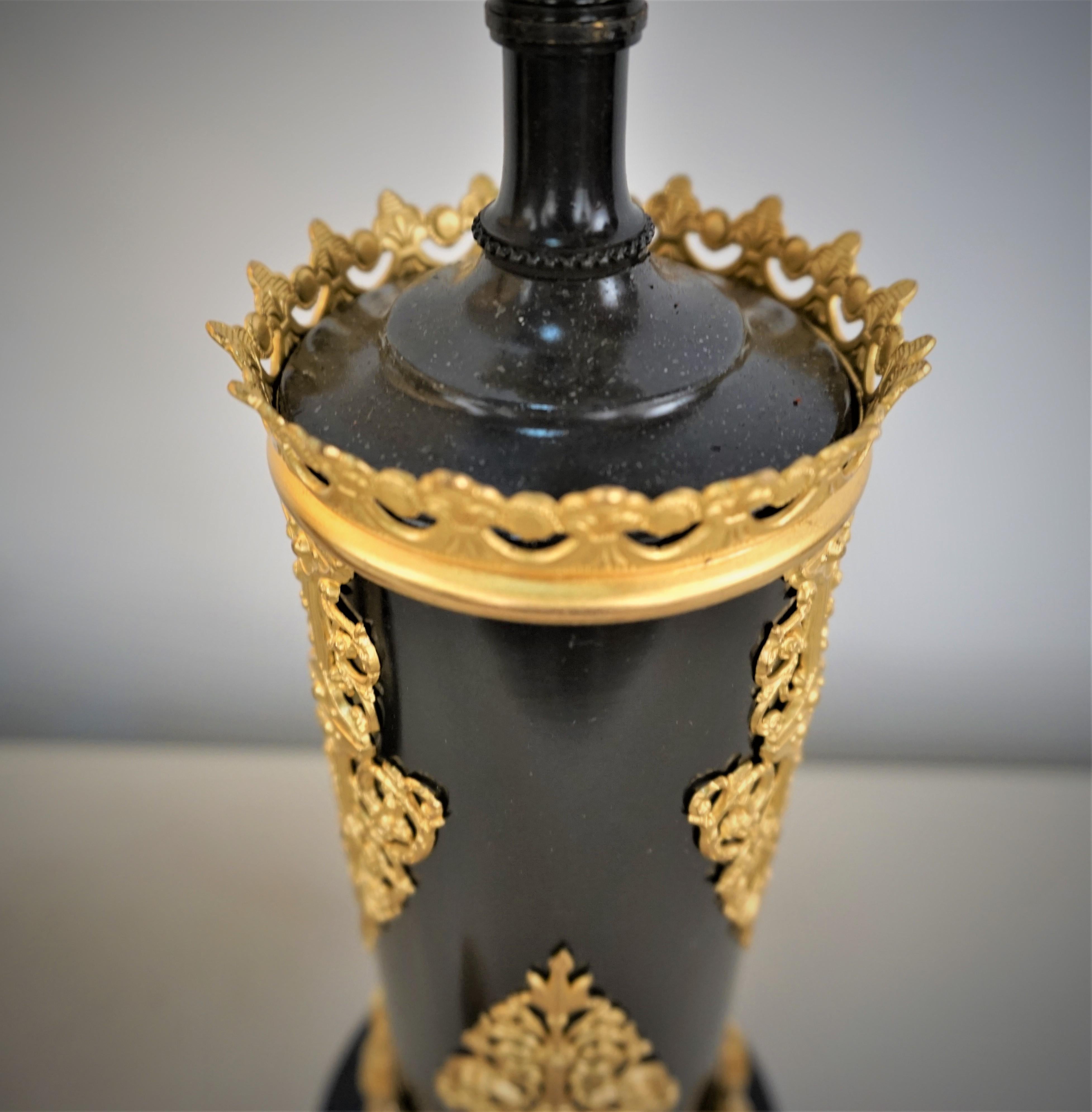 Pair of 19th Gilt & Oxidized Bronze Table Lamps For Sale 2
