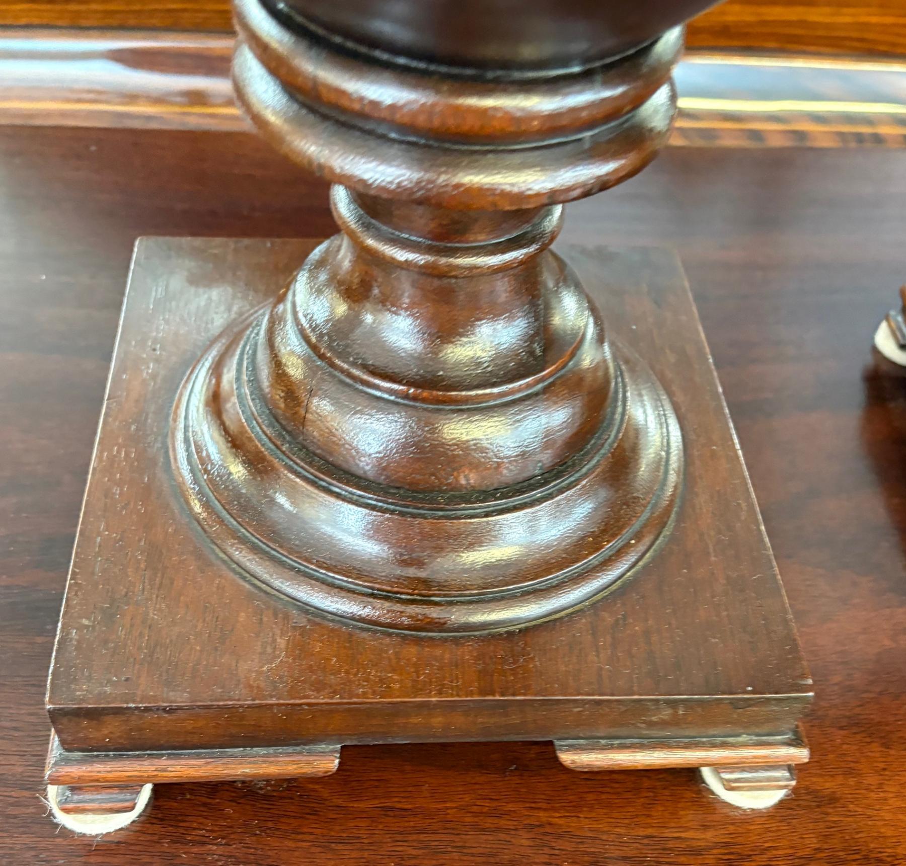 Pair of 19th Mahogany English Regency Style Urn Knife Boxes Circa 1900 For Sale 7