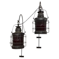 Pair of 19th Nautical Ships Lantern