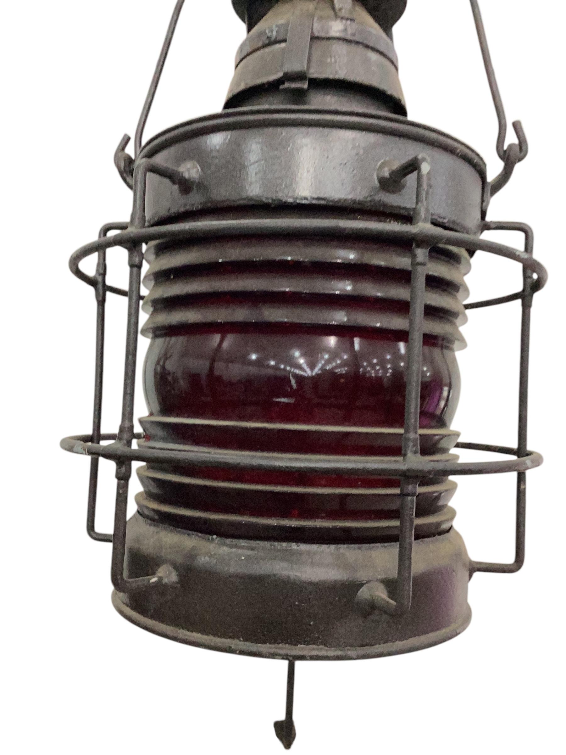 19th Century Pair of 19th Nautical Ships Lantern For Sale