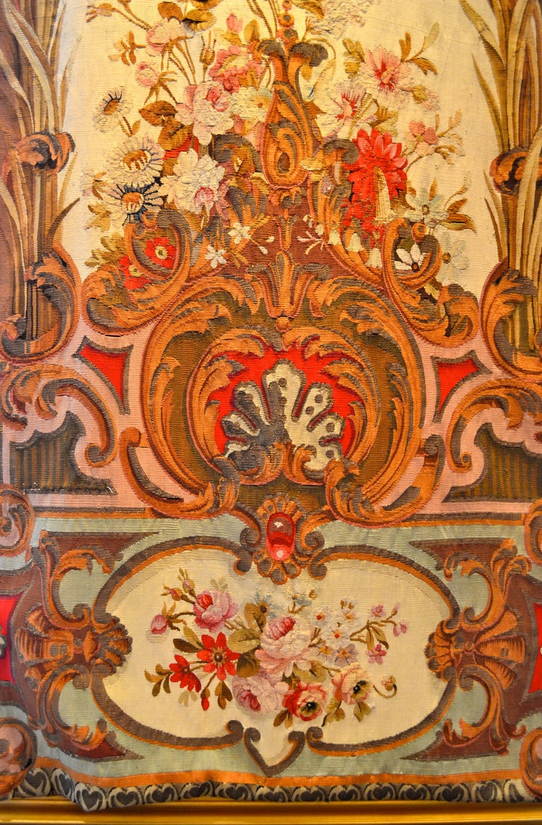 Pair of French Aubusson Tapestry Entre Fenetres 'for Between Windows' In Good Condition For Sale In Vancouver, British Columbia