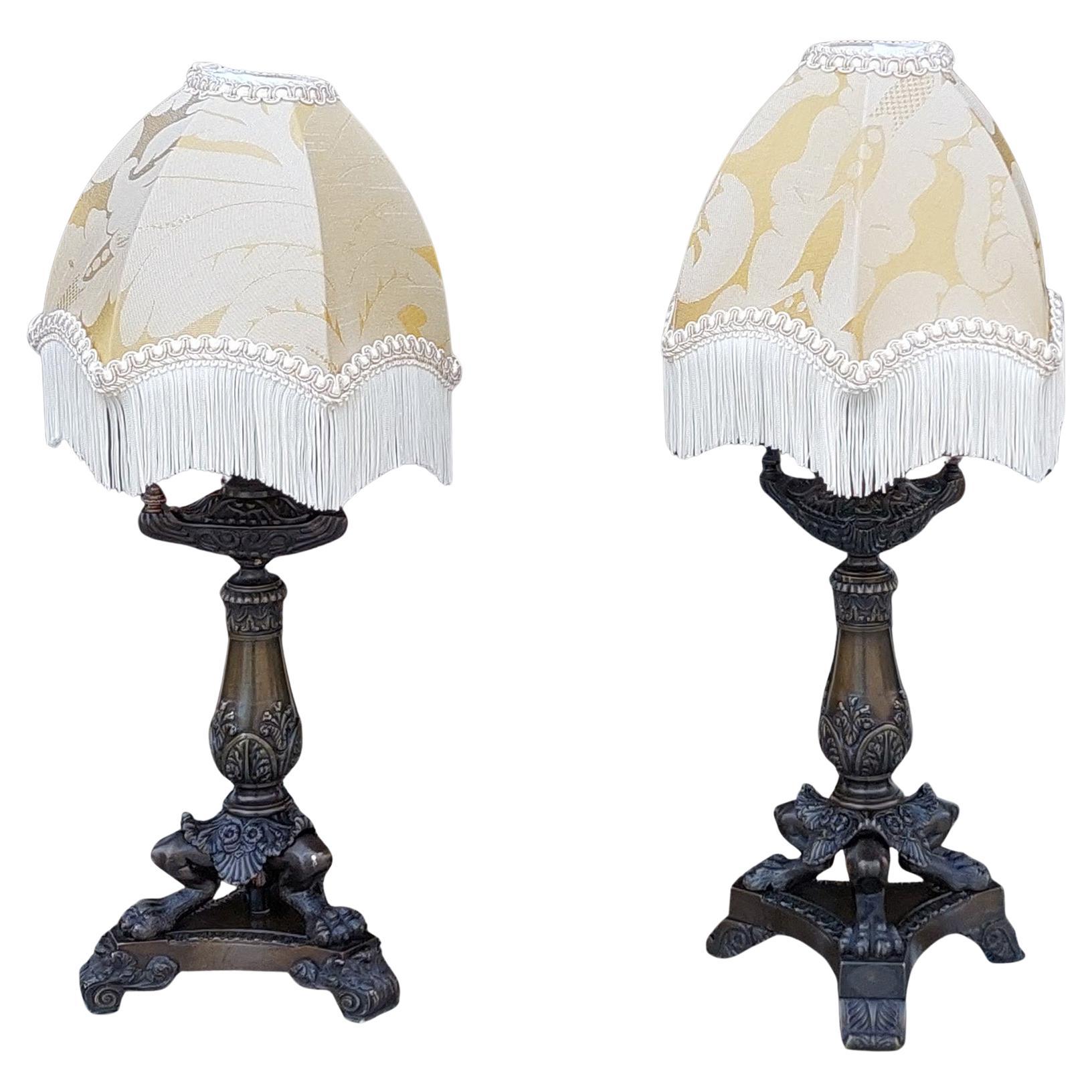 Pair of 19thC French Bronze Candlesticks