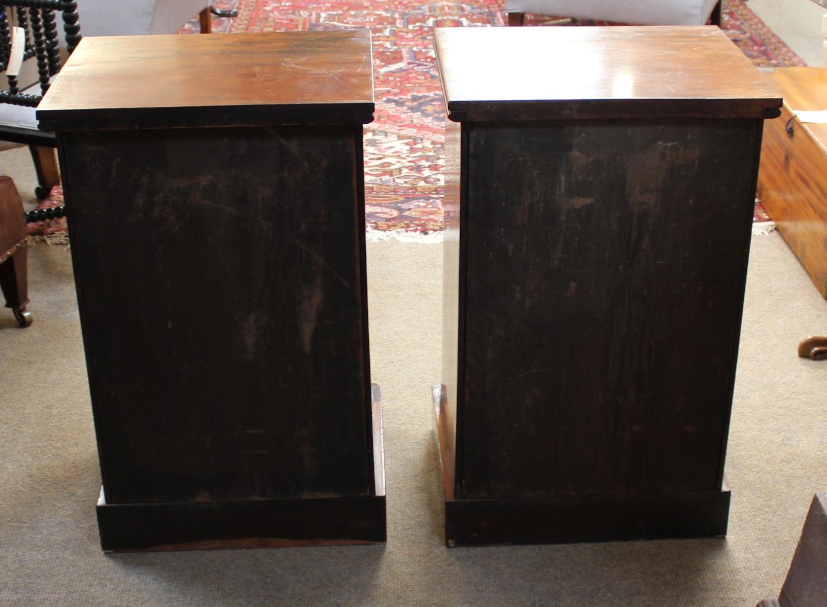 Regency Pair of 19thc Mahogany Pedestal Bedside Cupboards For Sale