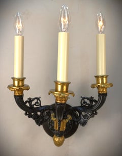 Paire d'appliques murales en bronze du XIXe siècle