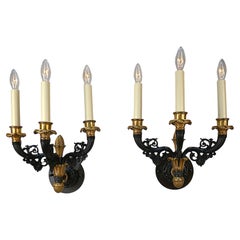 Pair of 19ths Century Bronze Wall Sconces