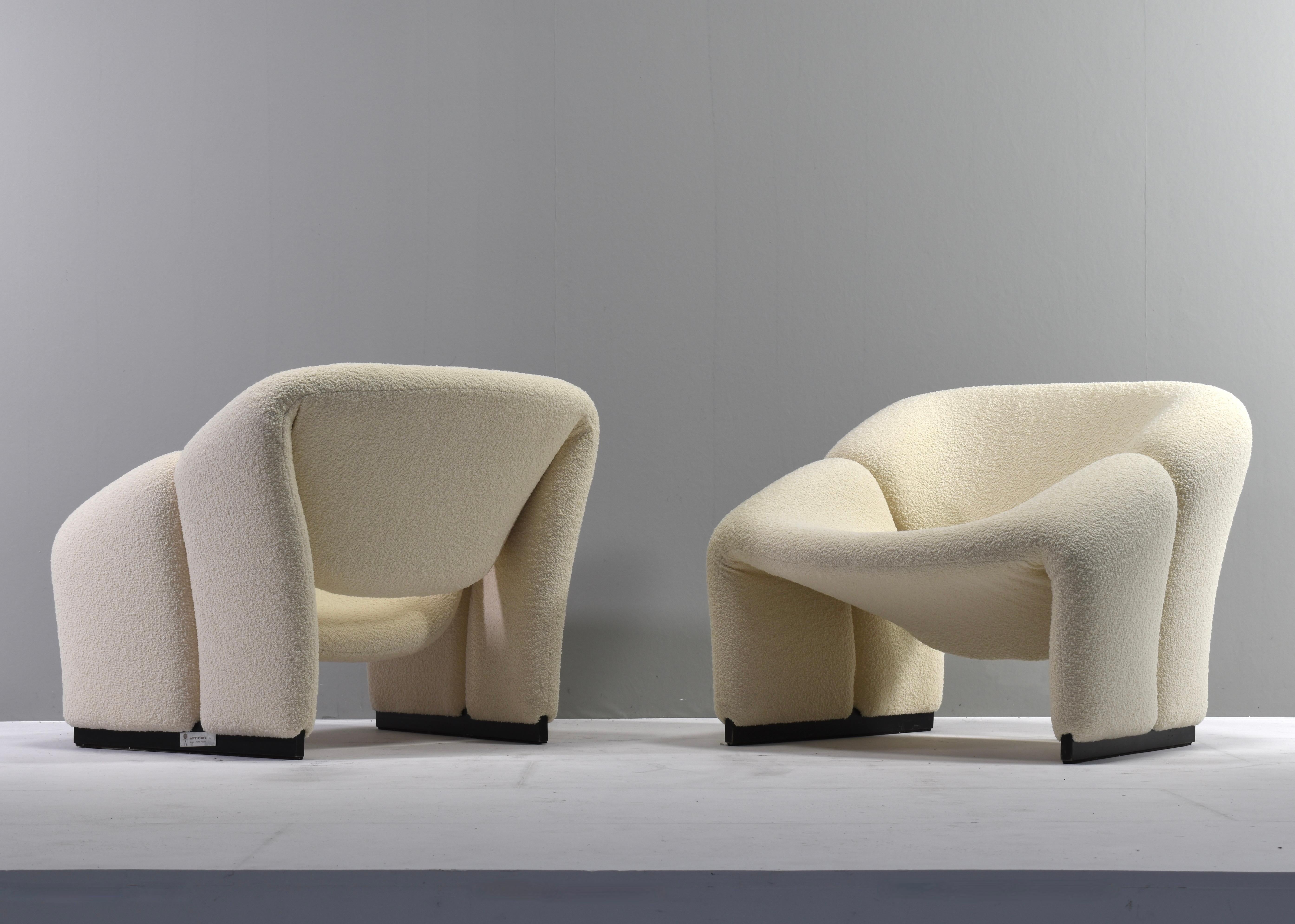 Aluminium Pair of 1st Edition Pierre Paulin F580 Groovy Chairs by Artifort, 1966 en vente