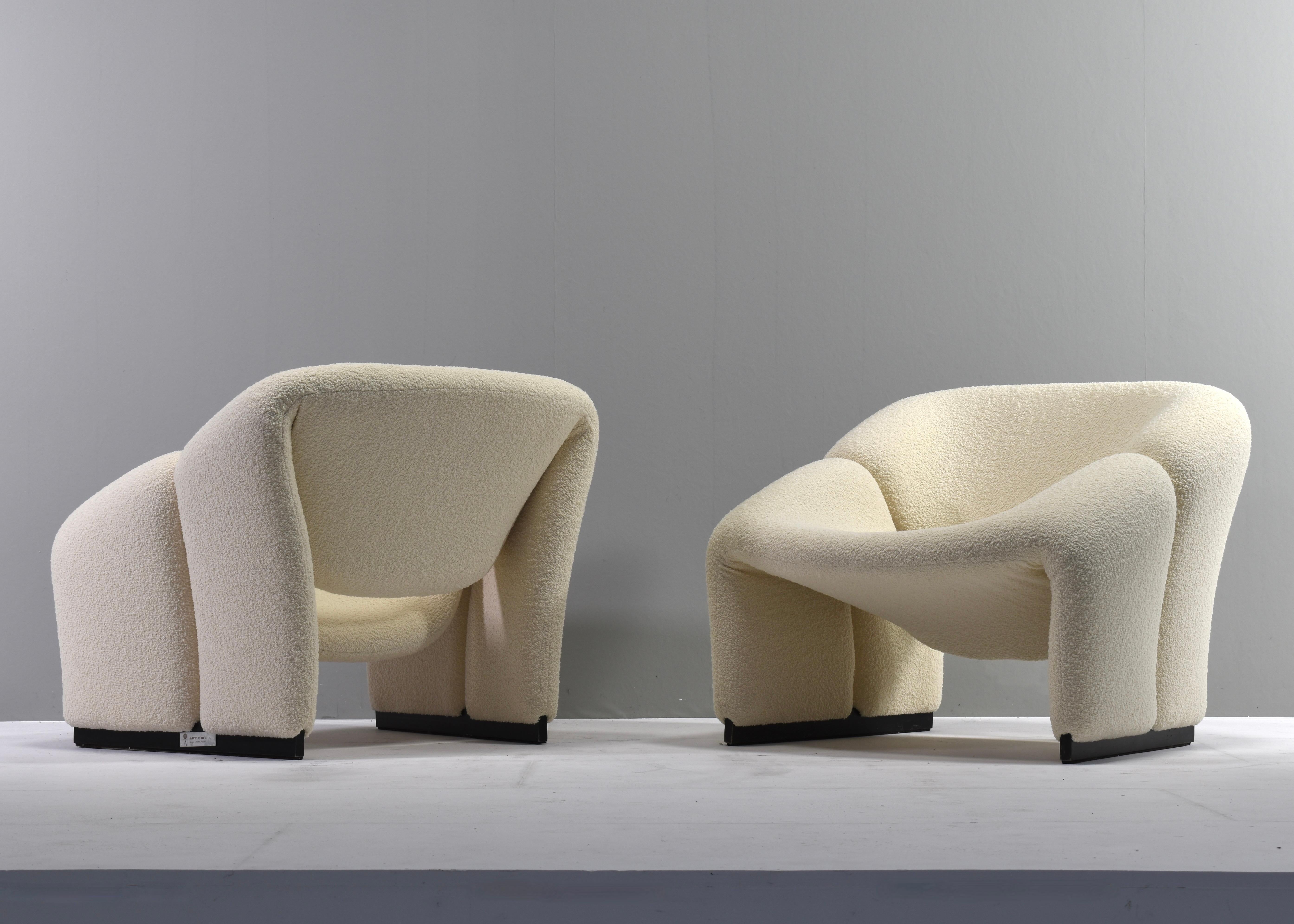 Dutch Pair of 1st Edition Pierre Paulin F580 Groovy Chairs by Artifort, 1966