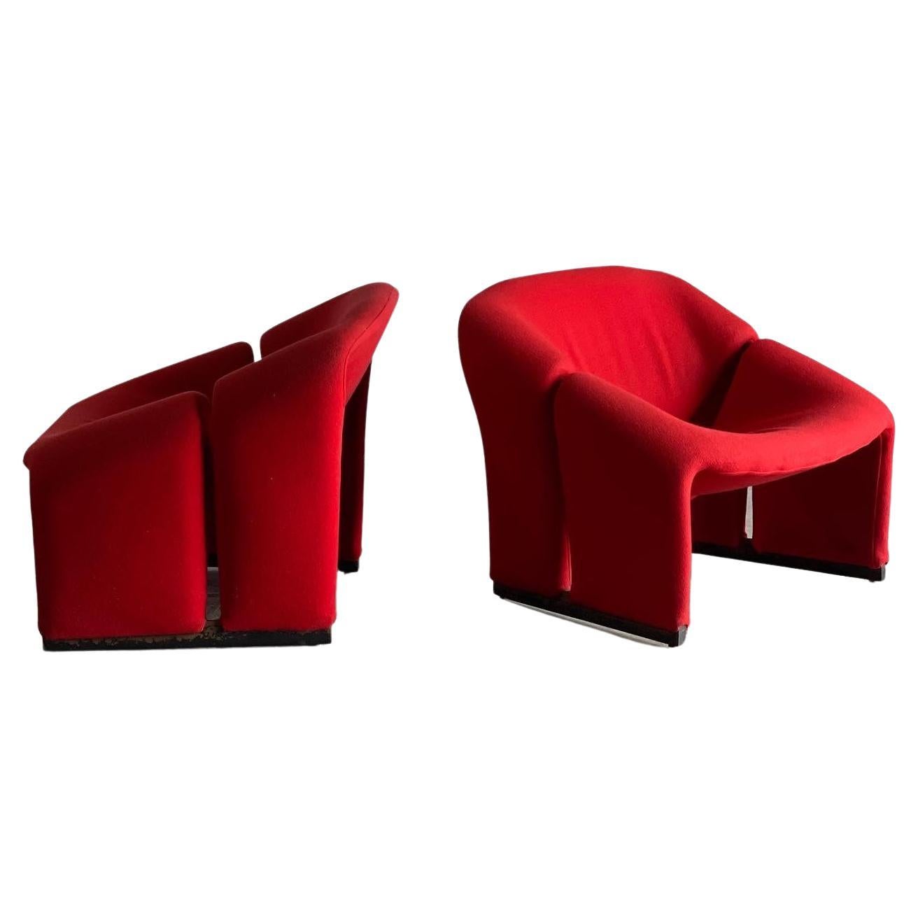 Pair of 1st Edition Pierre Paulin F580 Groovy Chairs by Pierre Paulin, Artifort